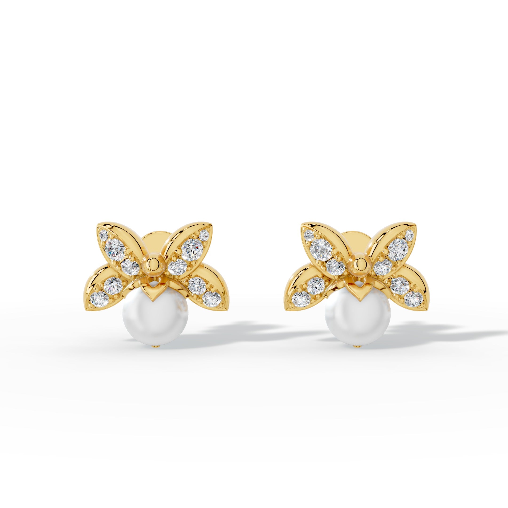Lunaria Pearl Stud Earrings