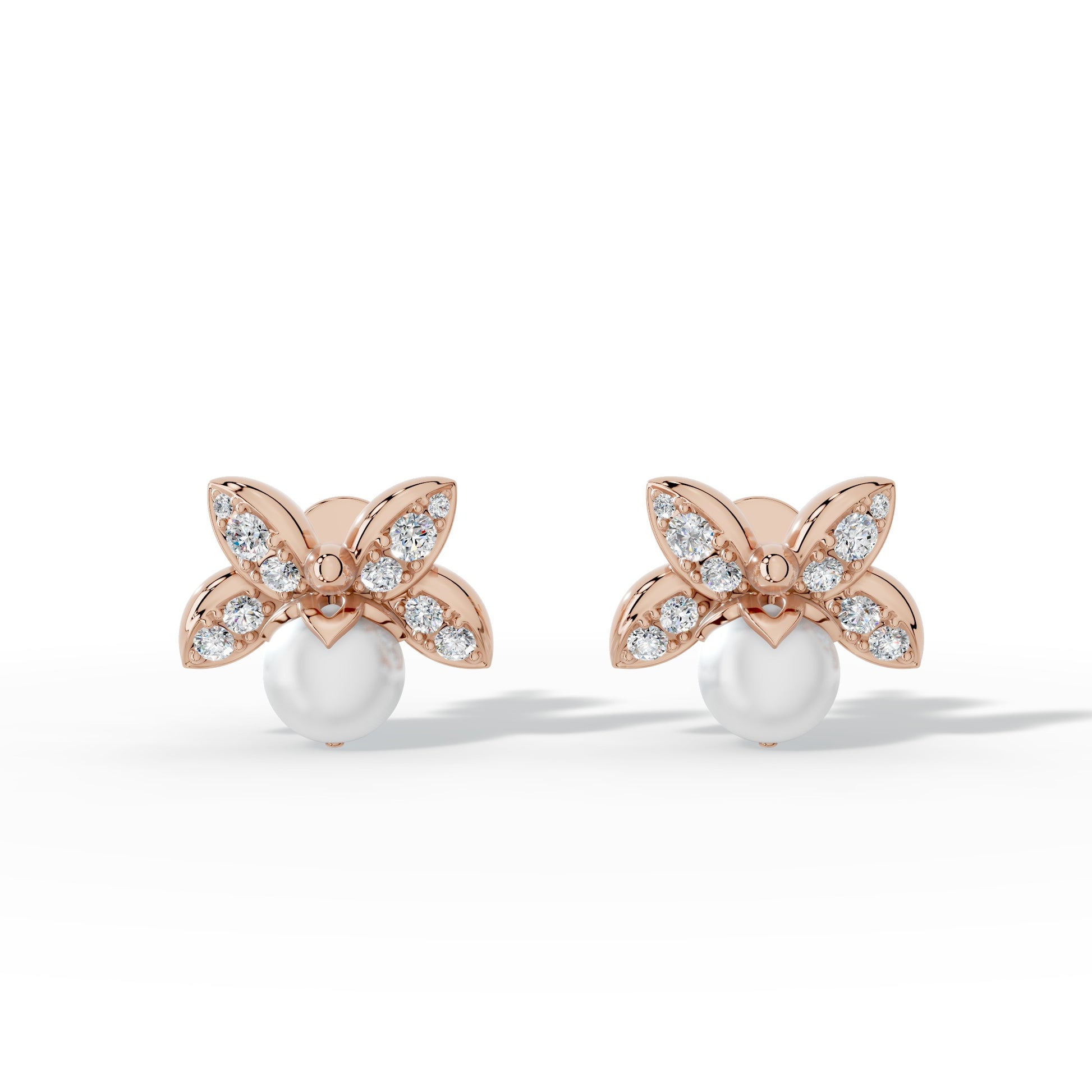 Lunaria Pearl Stud Earrings