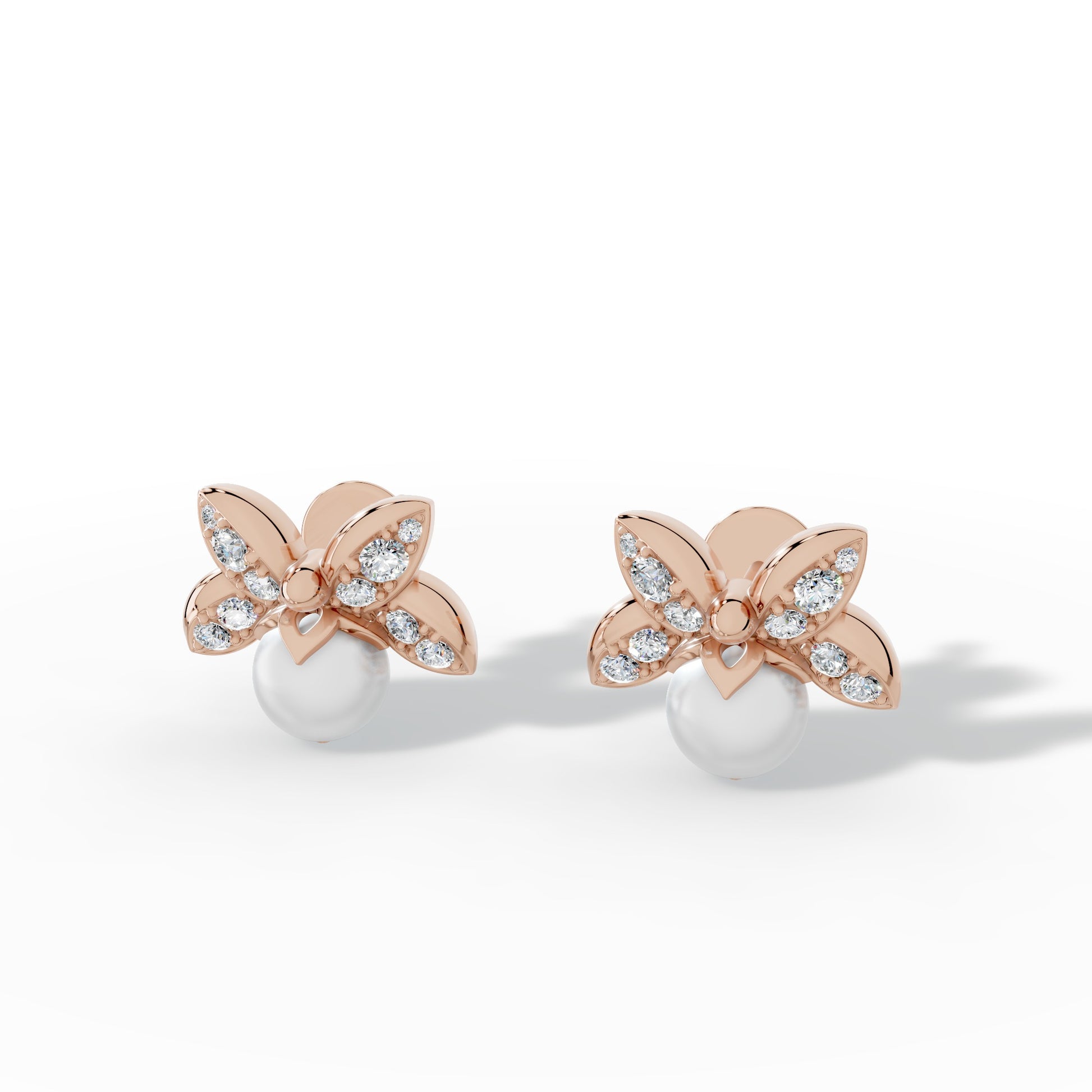Lunaria Pearl Stud Earrings
