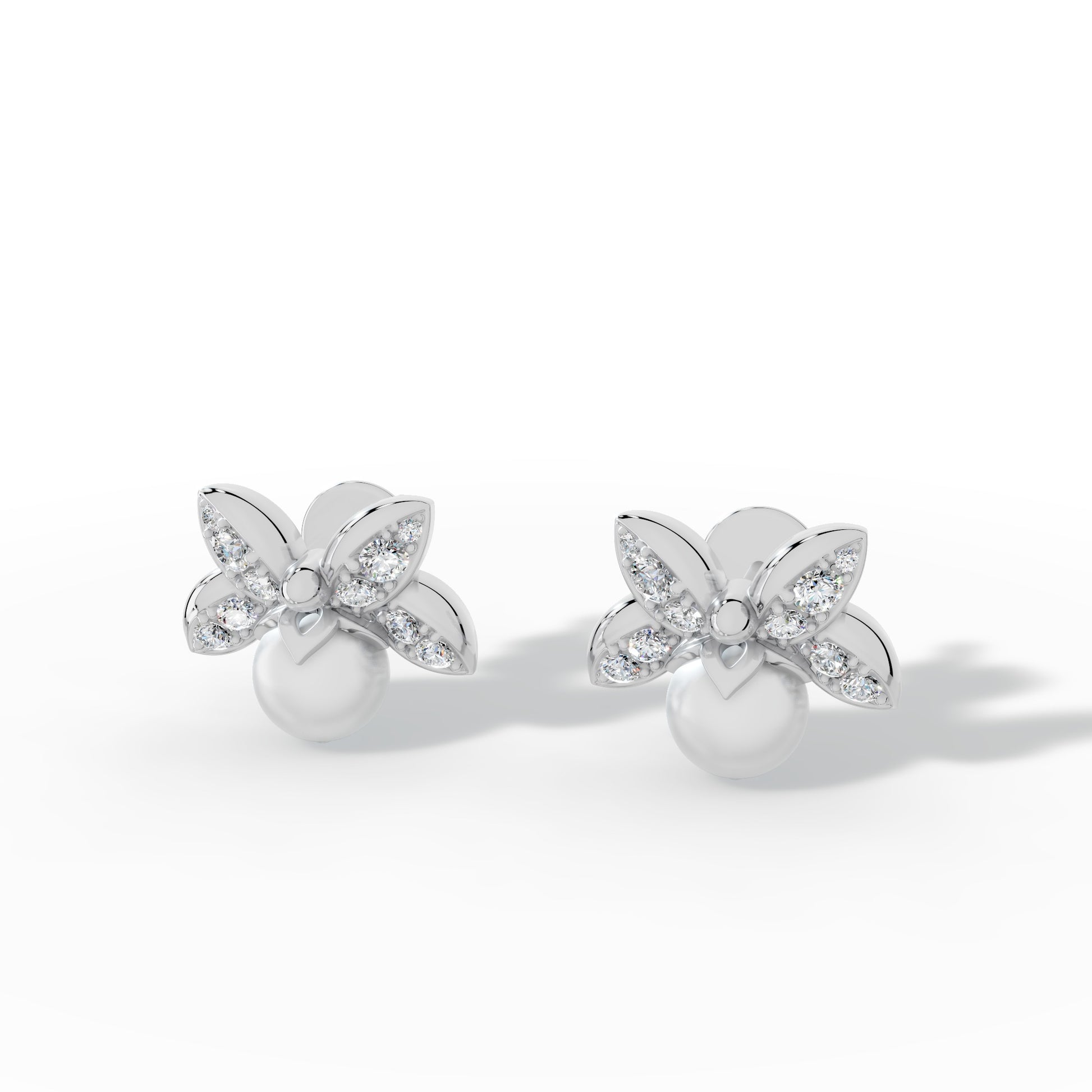 Lunaria Pearl Stud Earrings