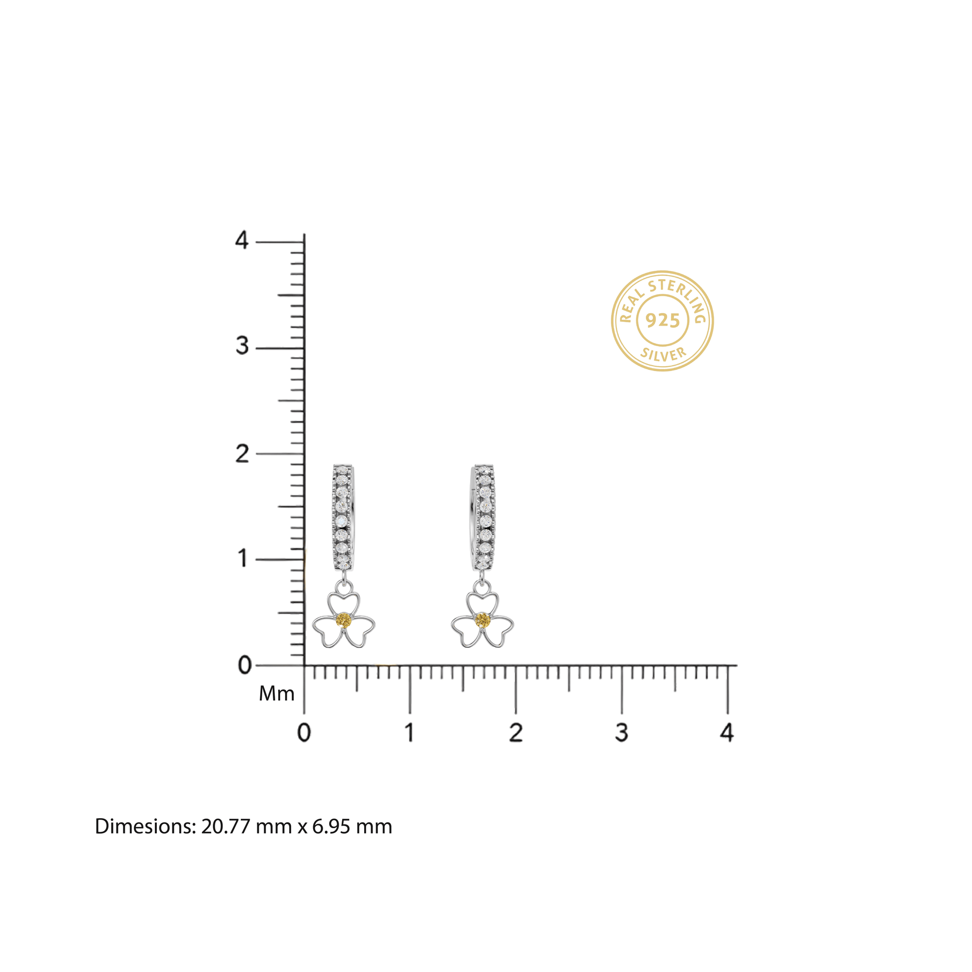 Flower Yellow Drop Earrings