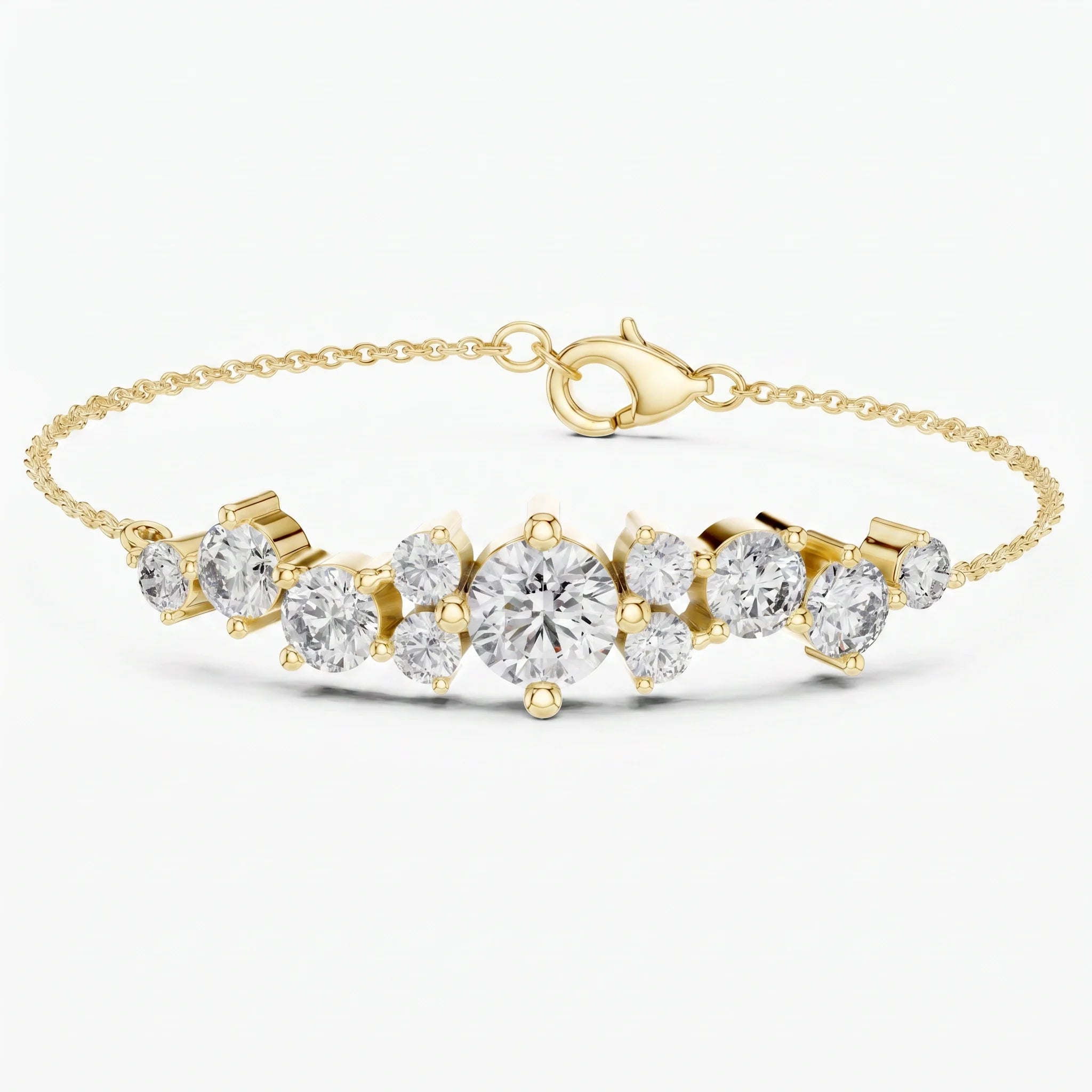 Gold Radiance Cluster Bracelet