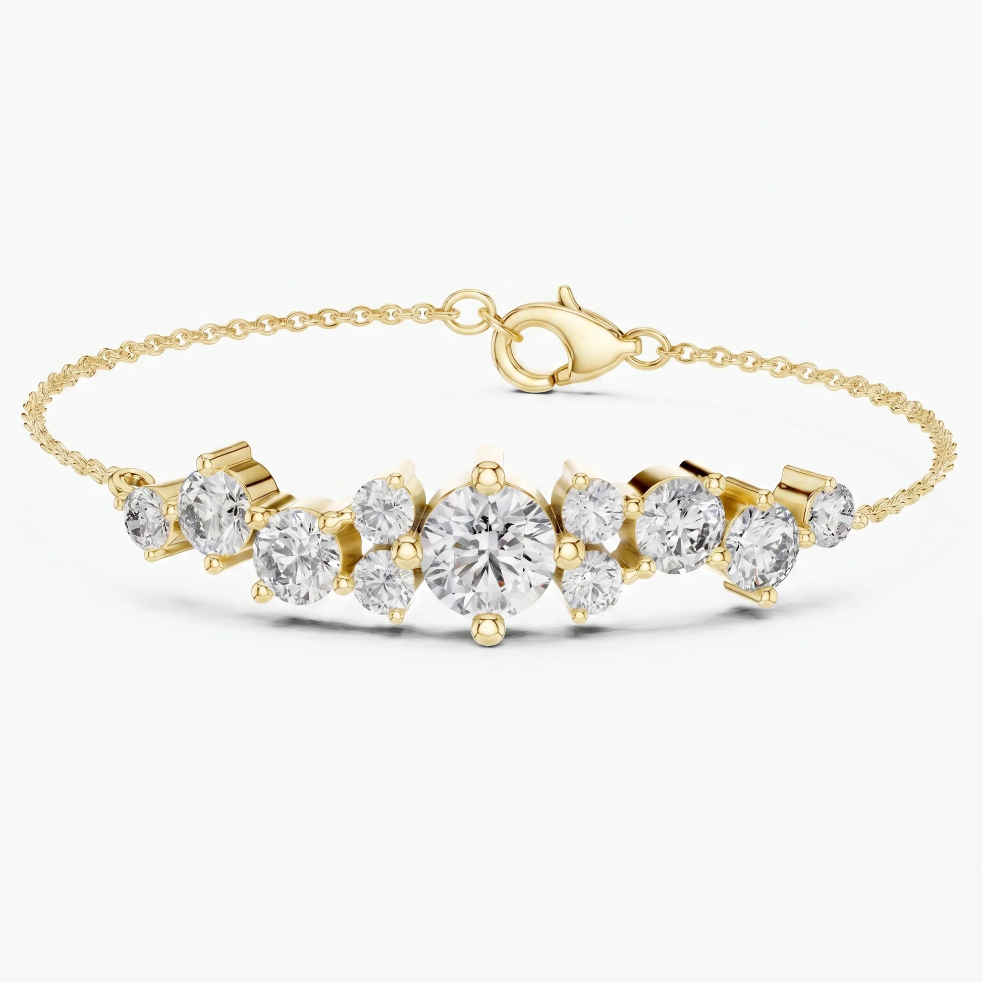 Gold Radiance Cluster Bracelet