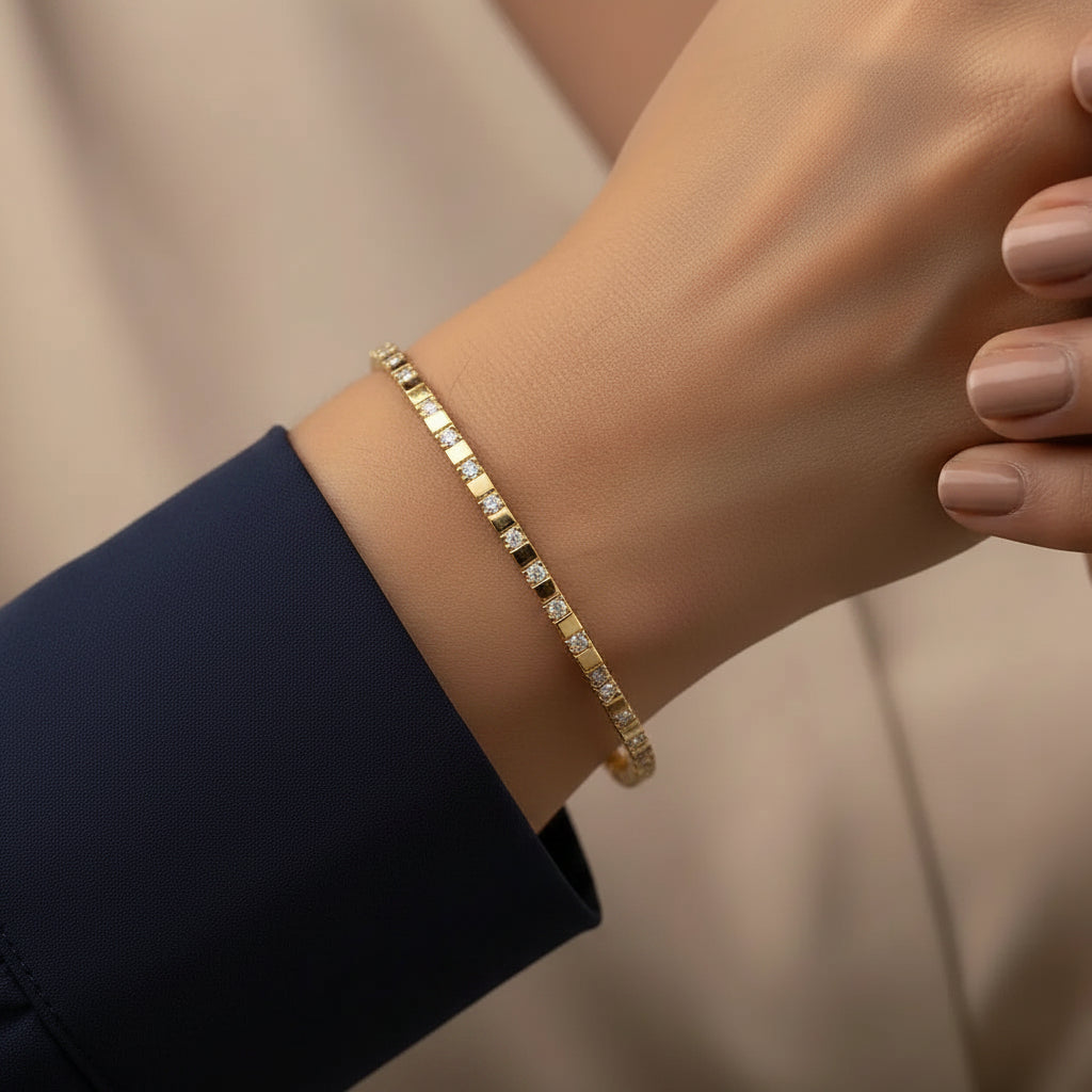 Luna Grid Bangle Bracelet