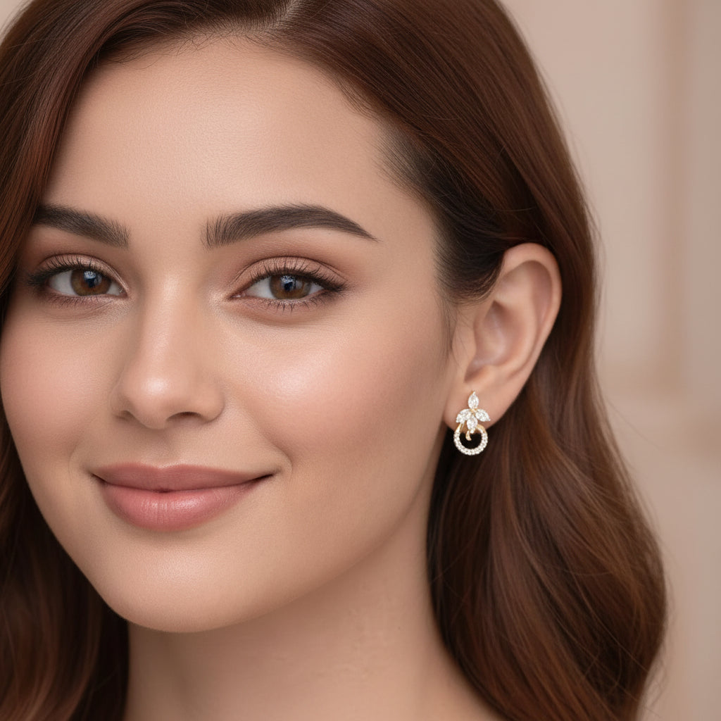 Pearquise Spiral Stud Earrings