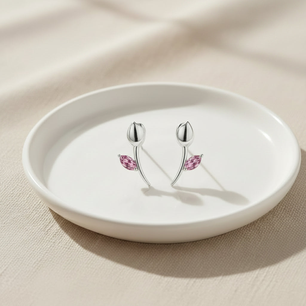 The Velvet Tulip Studs
