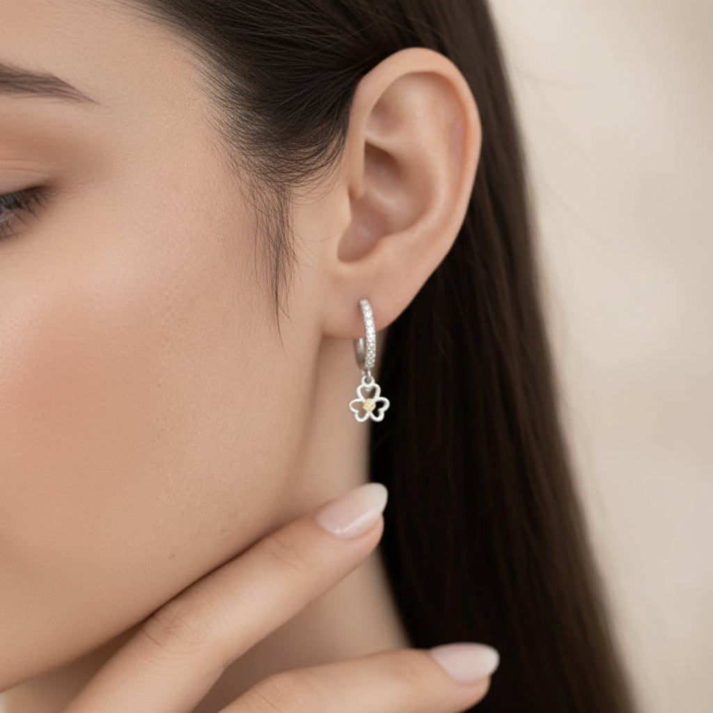 Flower Yellow Drop Earrings