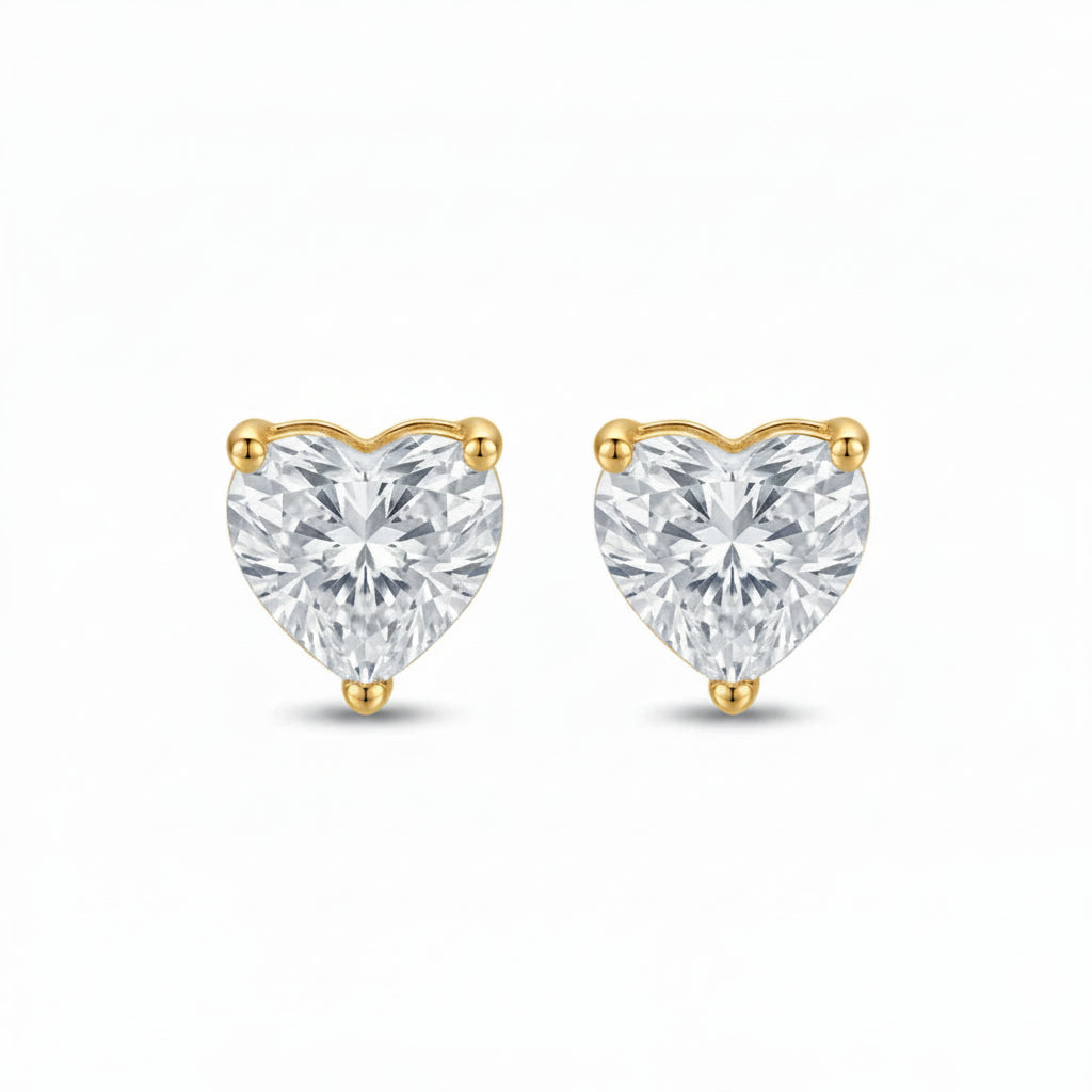 Heart Solitaire Studs
