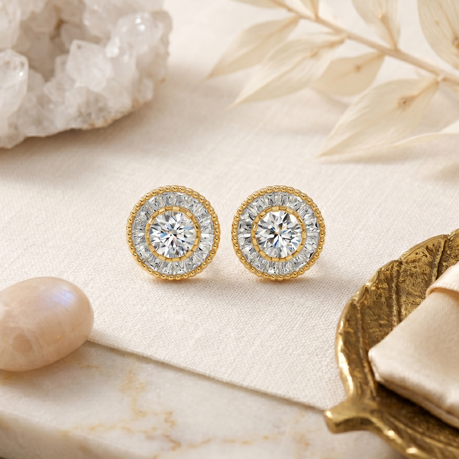 Celestial Halo Stud Earrings