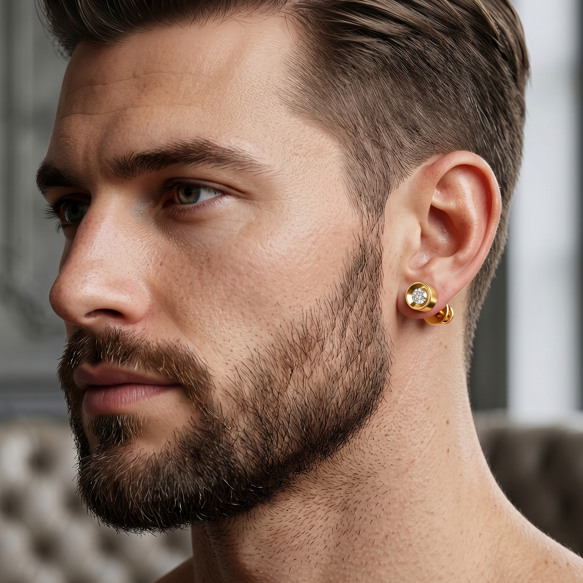 Bezelle Men Stud Earrings