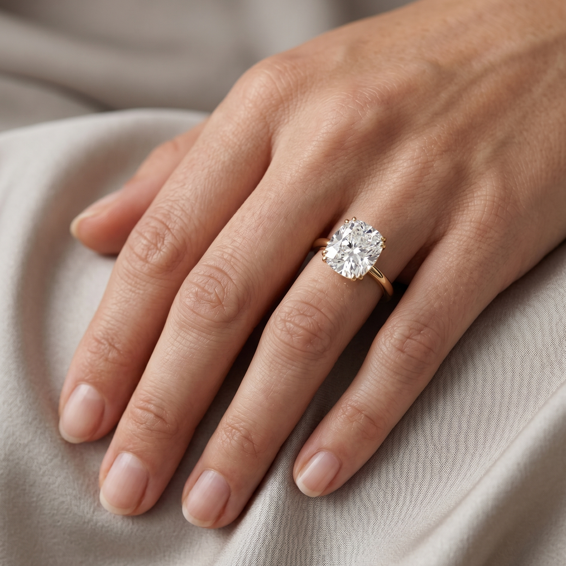 Cushion Solitaire Ring