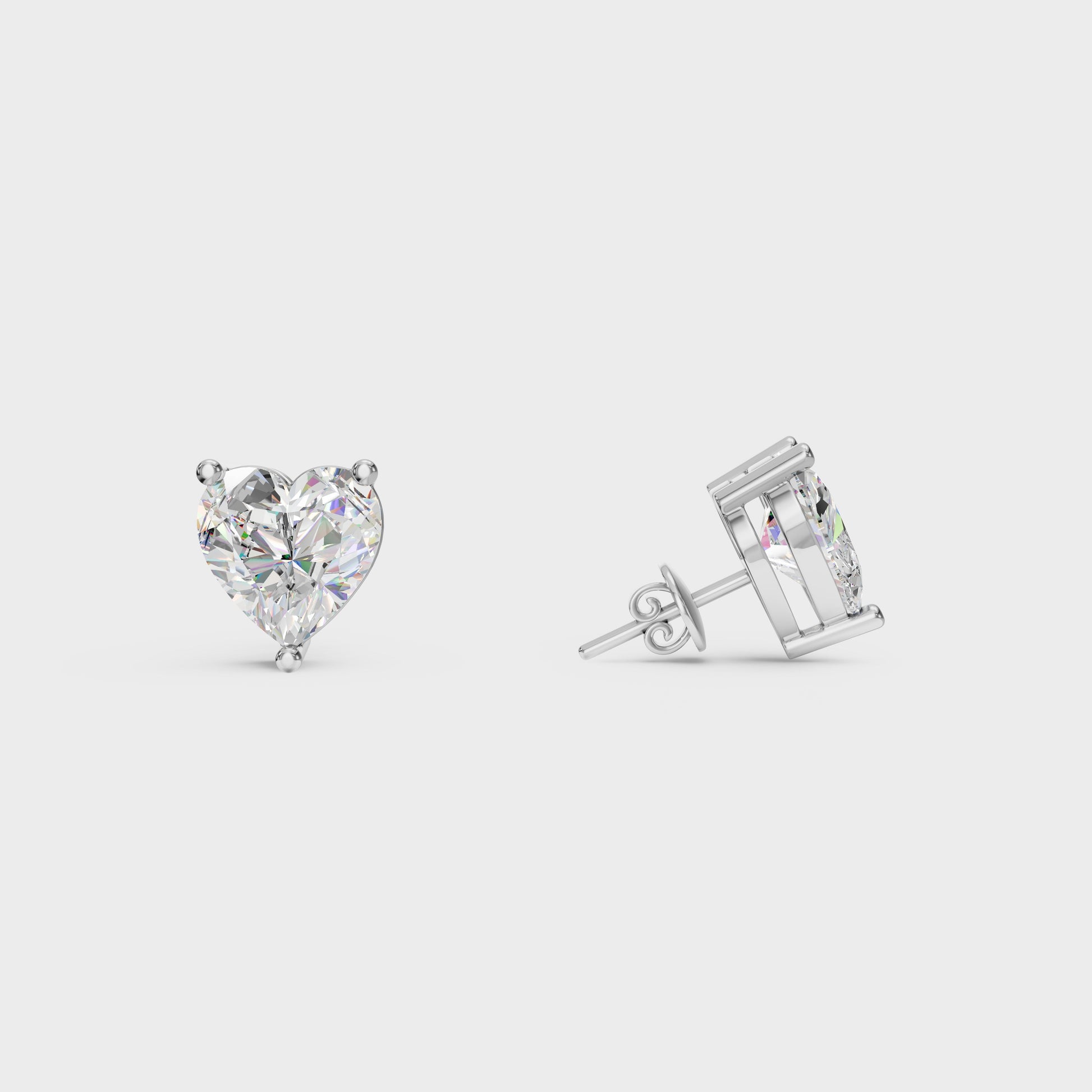 Heart Solitaire Studs