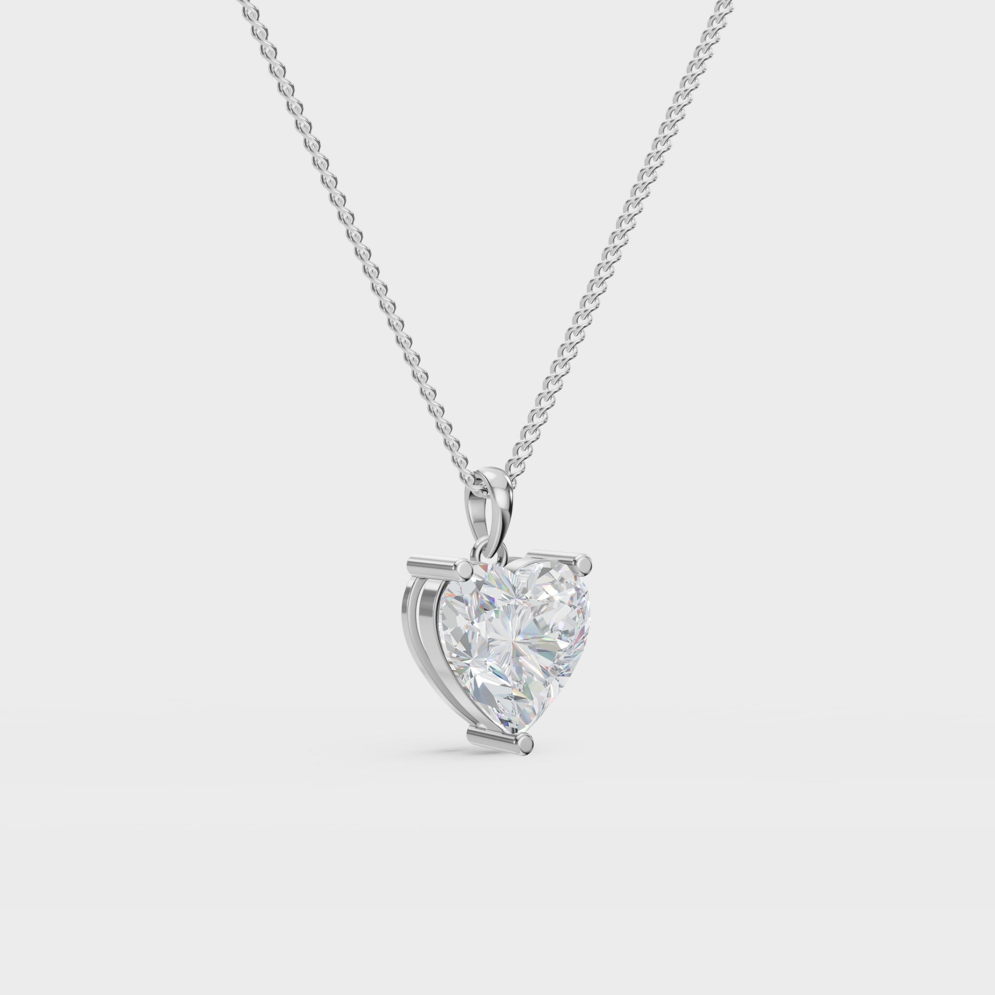 Heart Solitaire Pendant Set