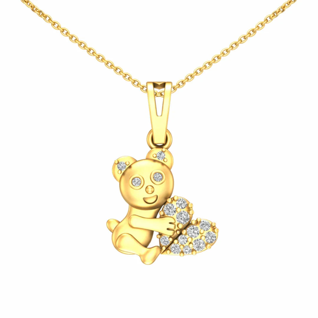 Teddy Heart Charm Pendant