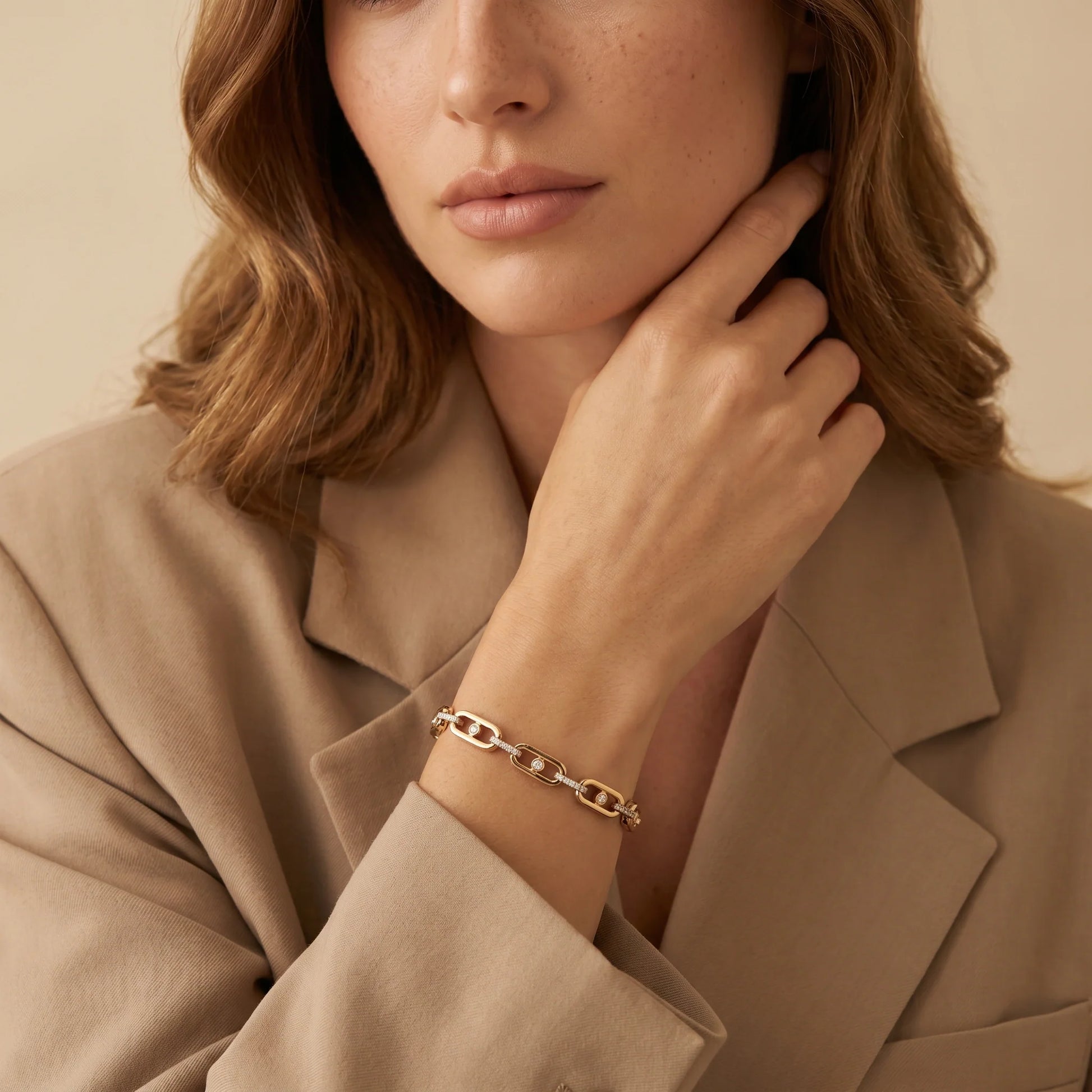 Gold Orbit Link Bracelet