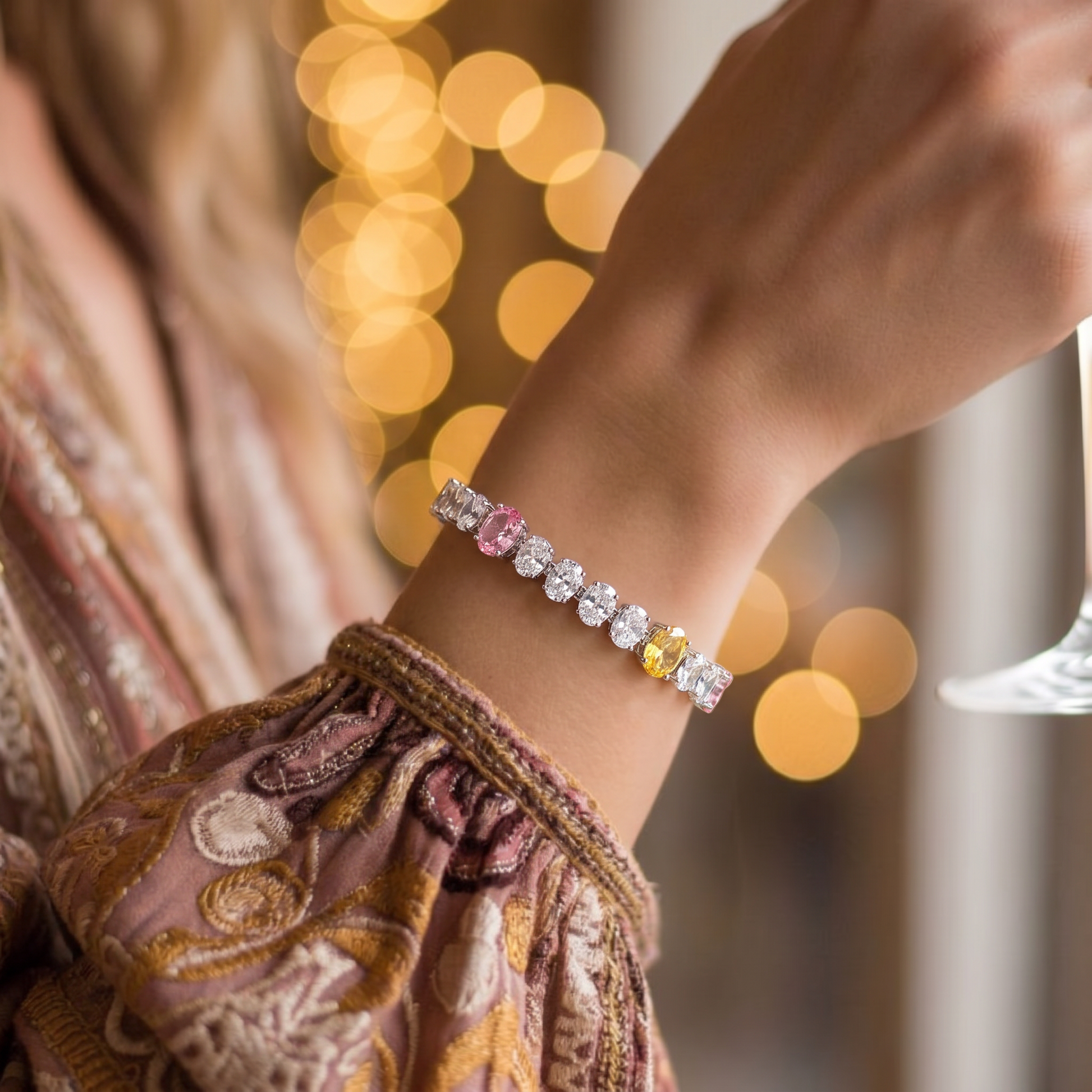 Blush & Soleil Tennis Bracelet