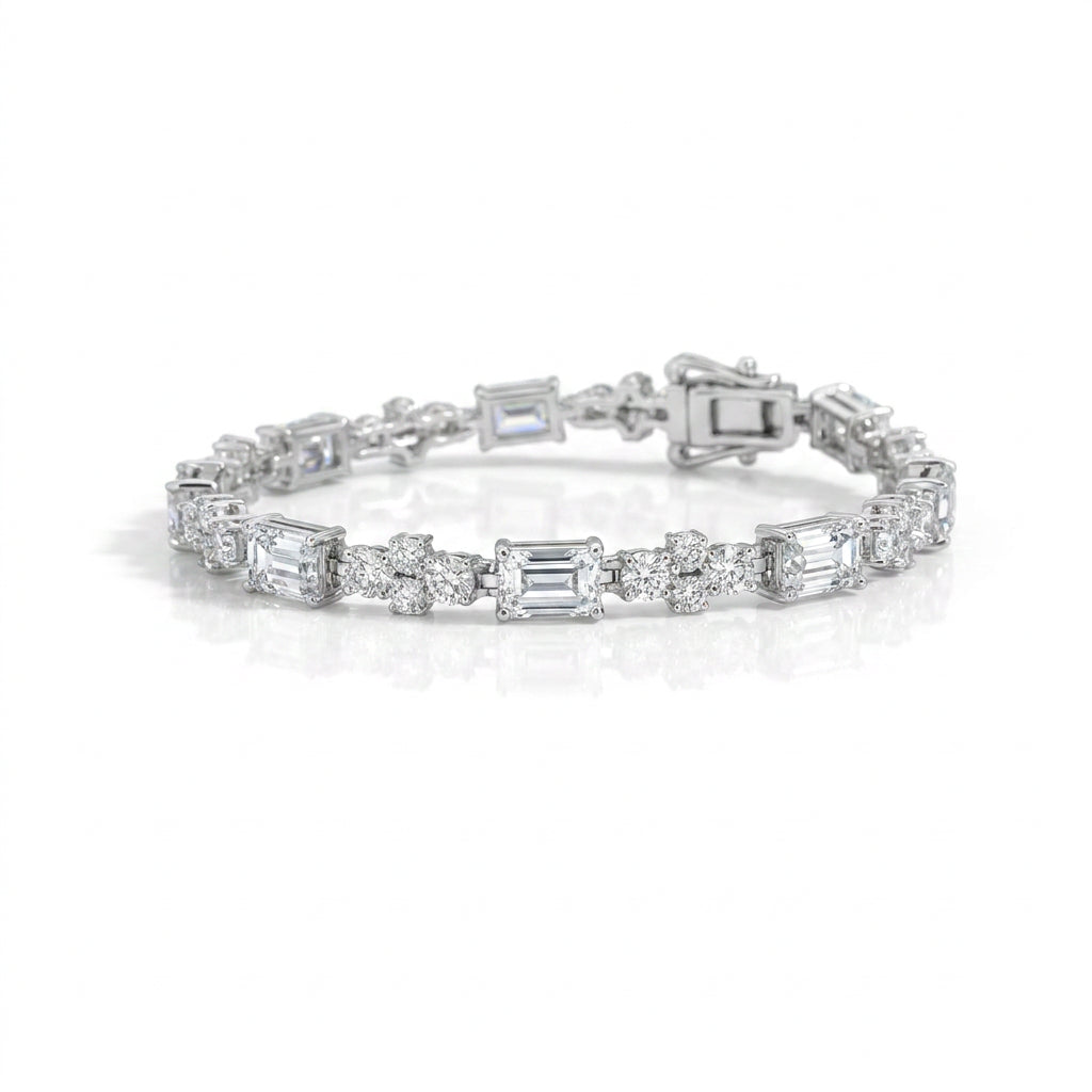 Silver Baguette Bloom Bracelet