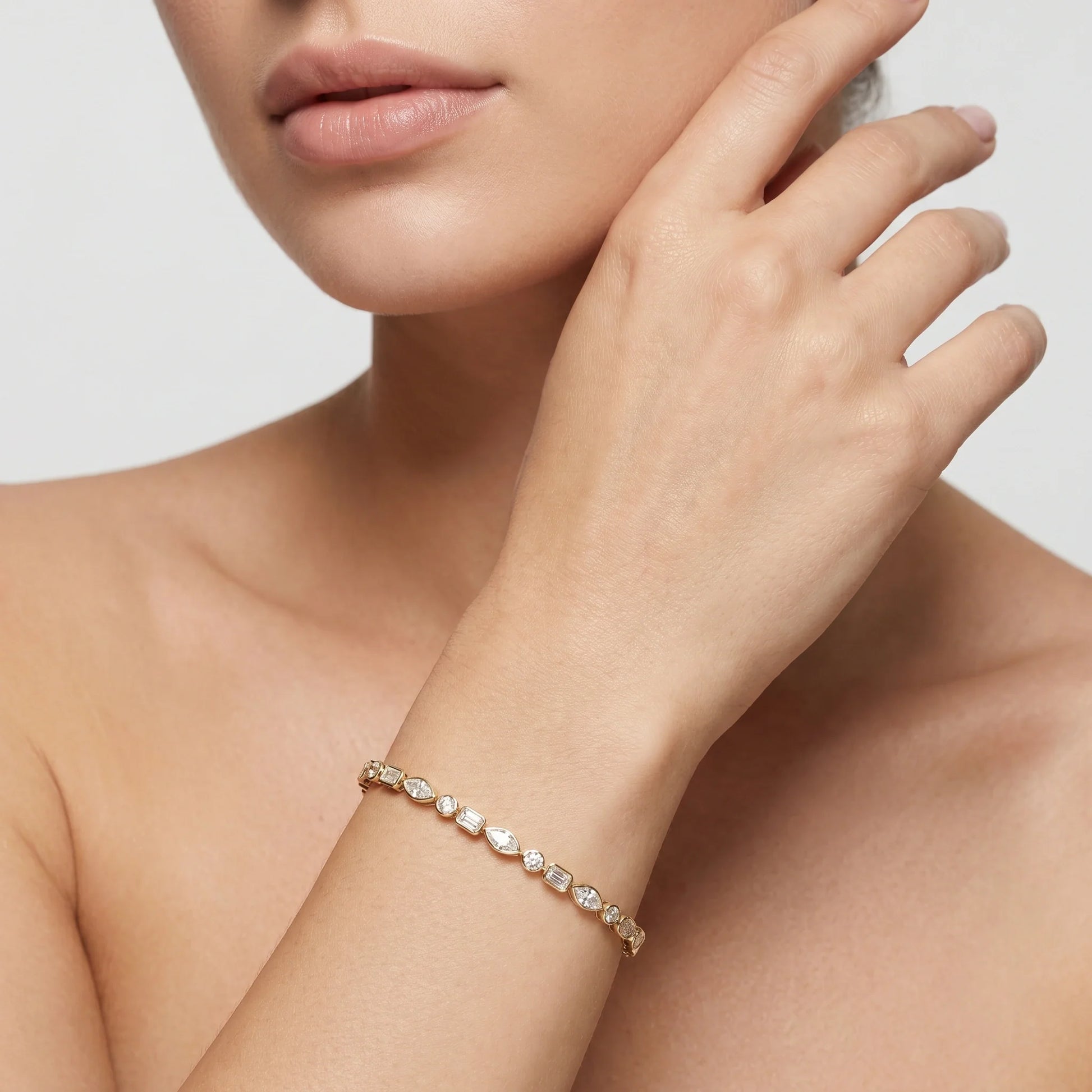 Majestic Trio Bezelle Tennis Bracelet