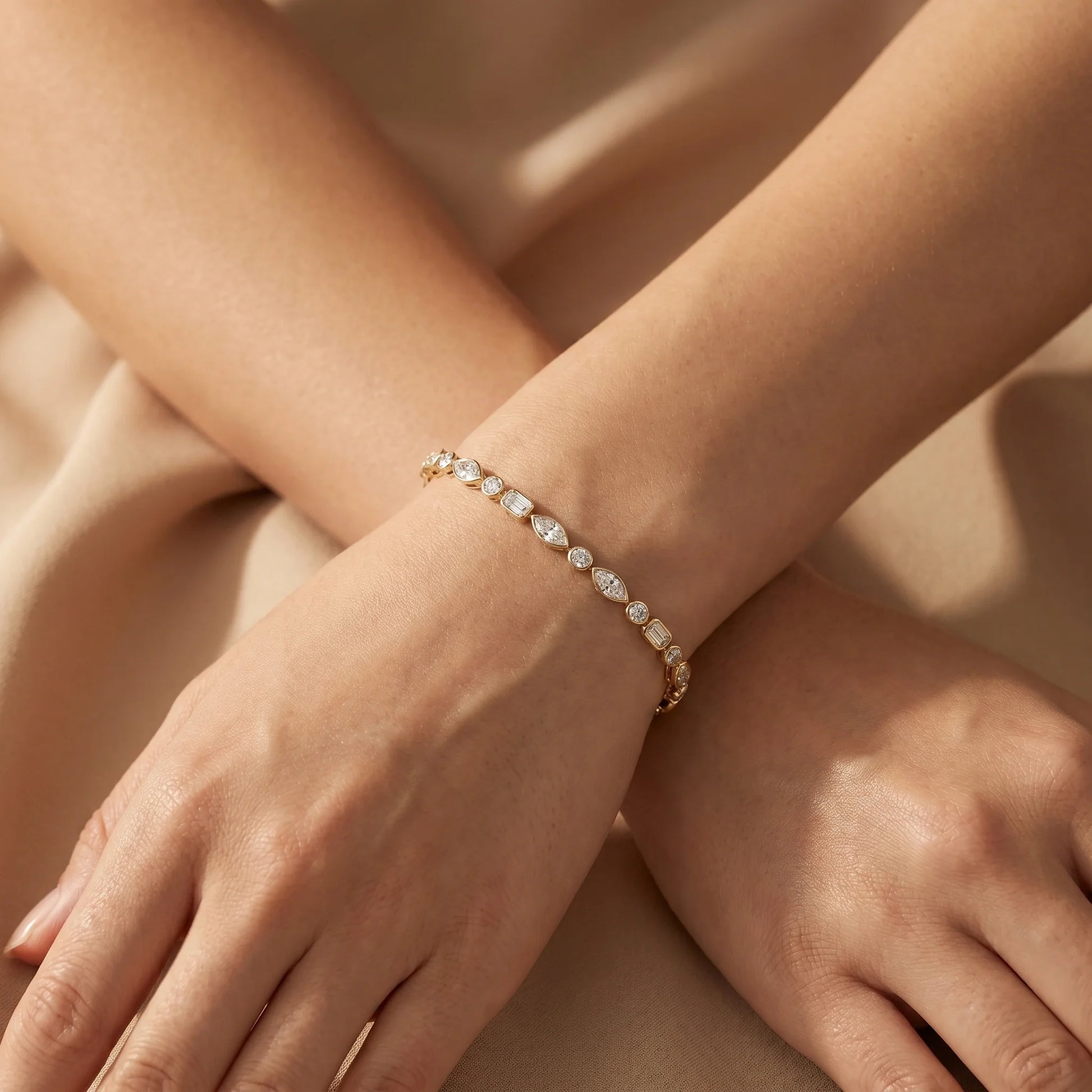 Majestic Trio Bezelle Tennis Bracelet