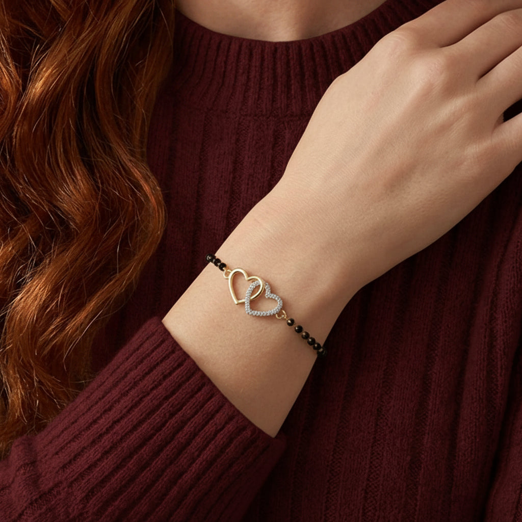 Eternal Twin Heart Mangalsutra Bracelet