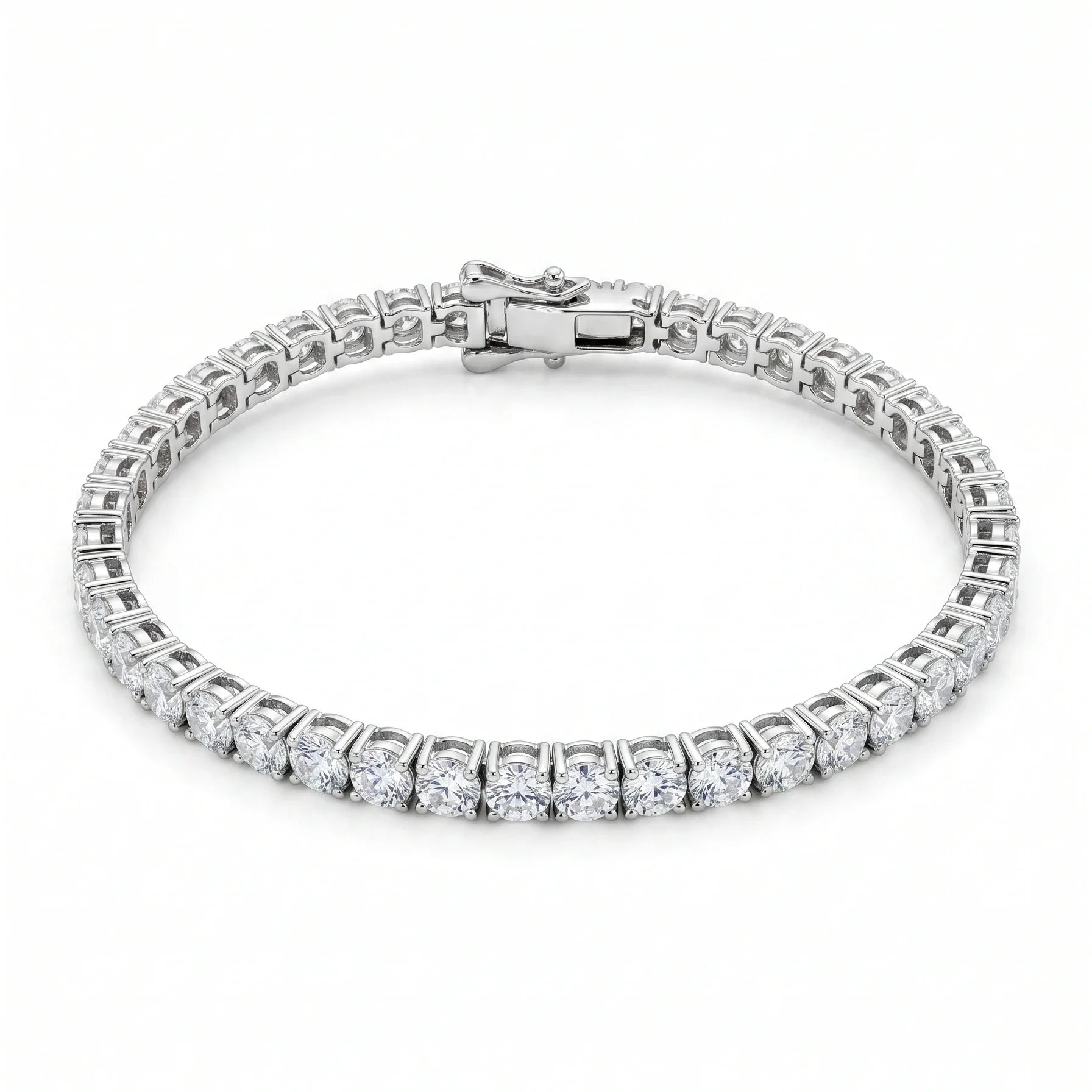 Silver Round Tennis Bracelet