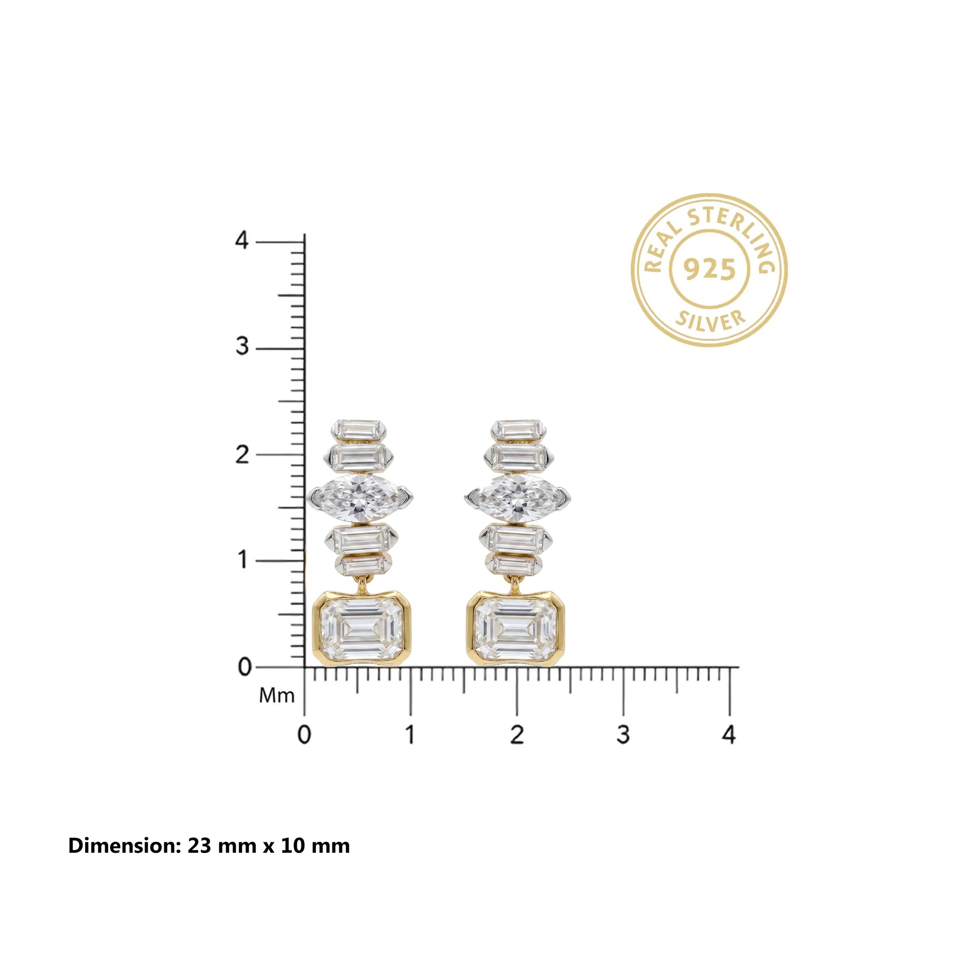 Gold Deco Cascade Earrings