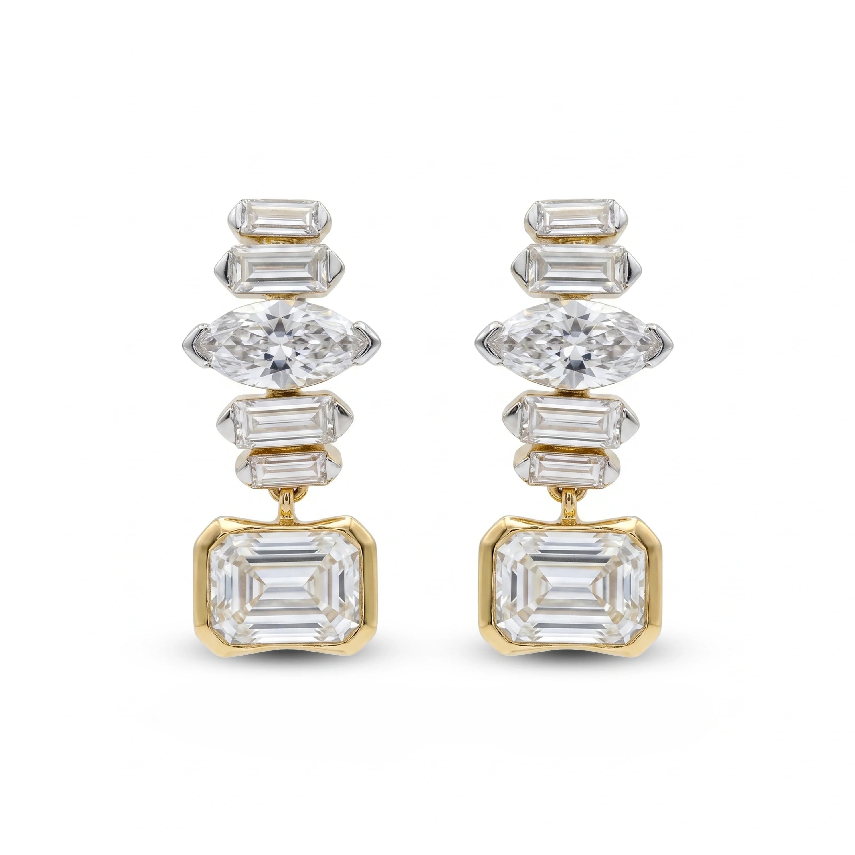 Gold Deco Cascade Earrings