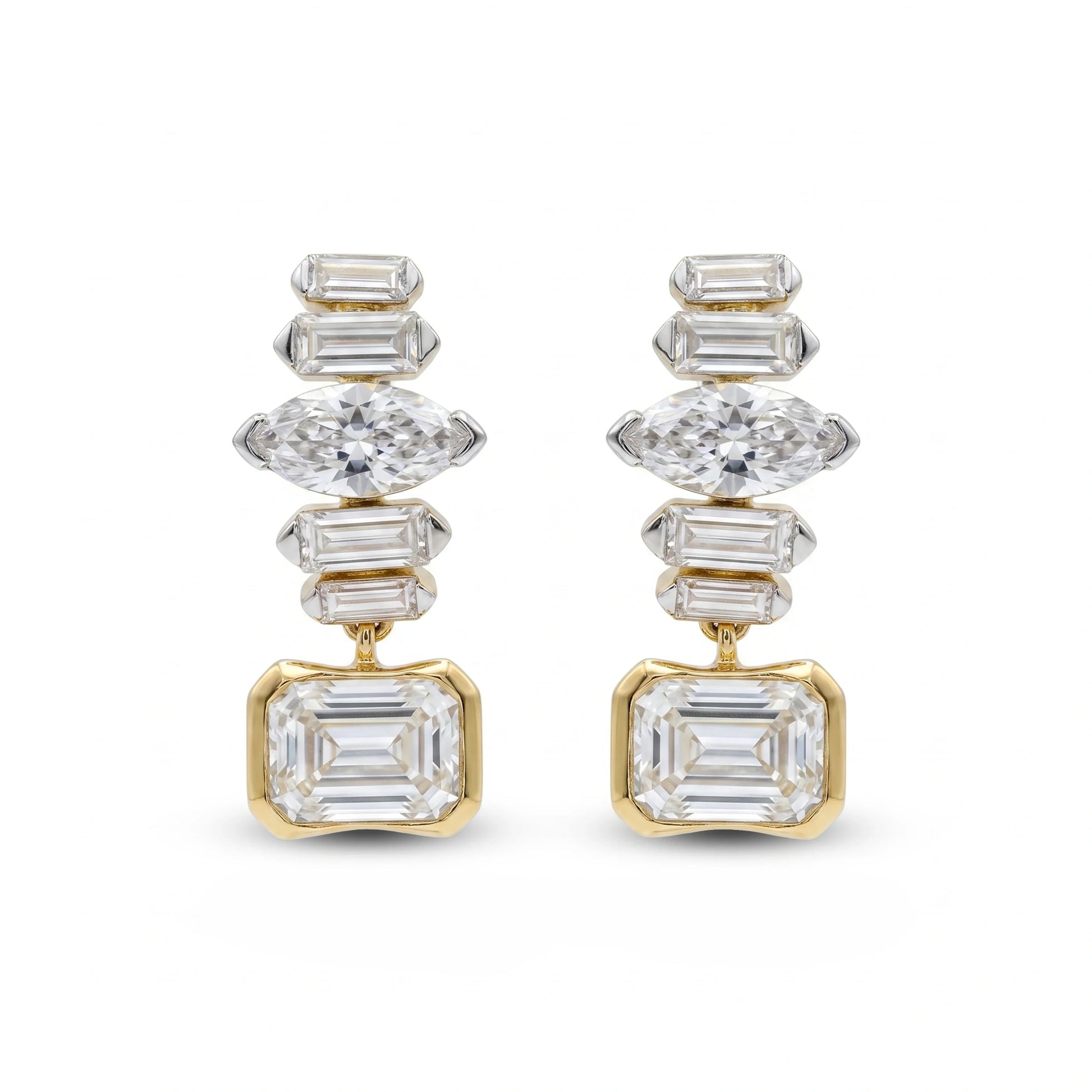 Gold Deco Cascade Earrings