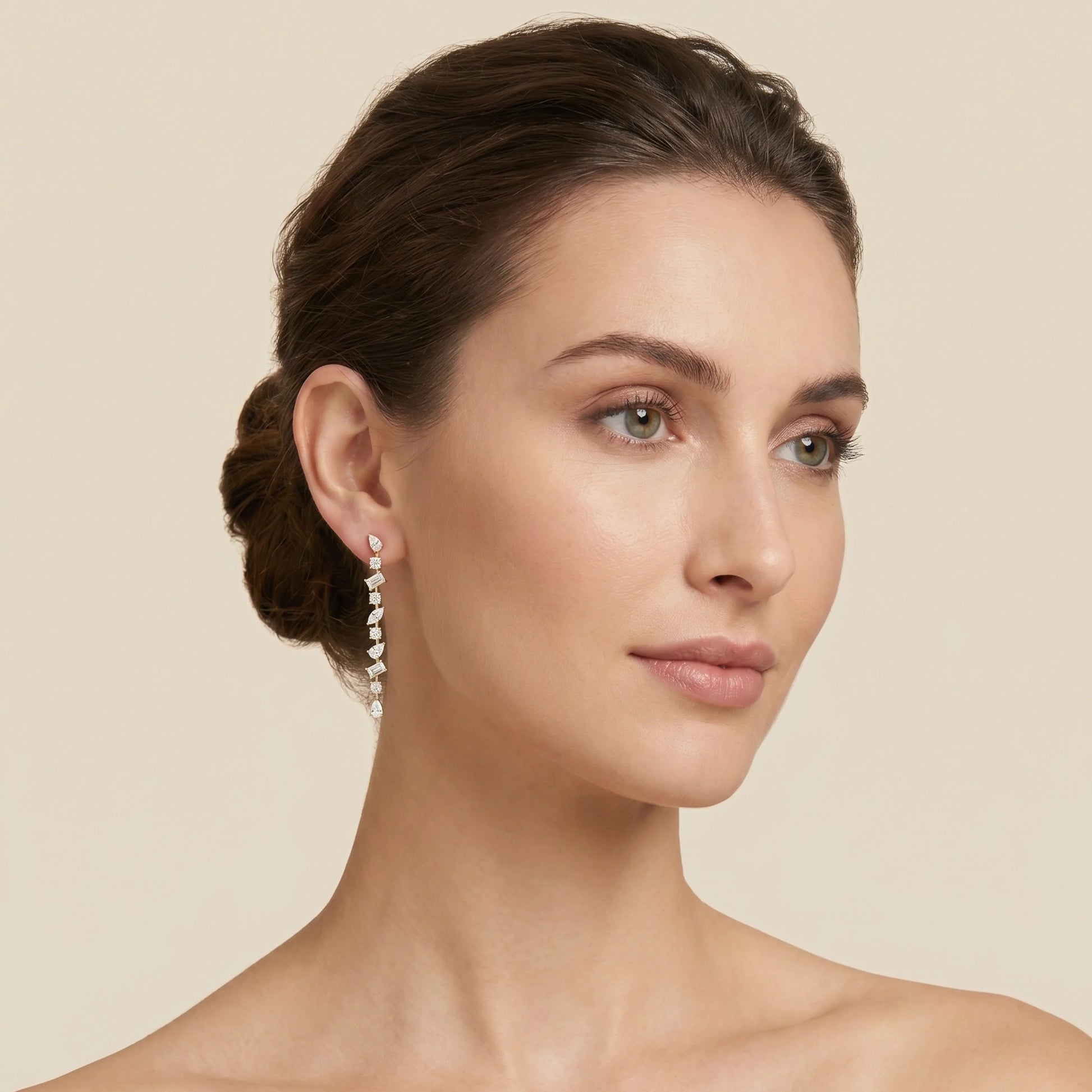 Gold Prism Cascade Earrings