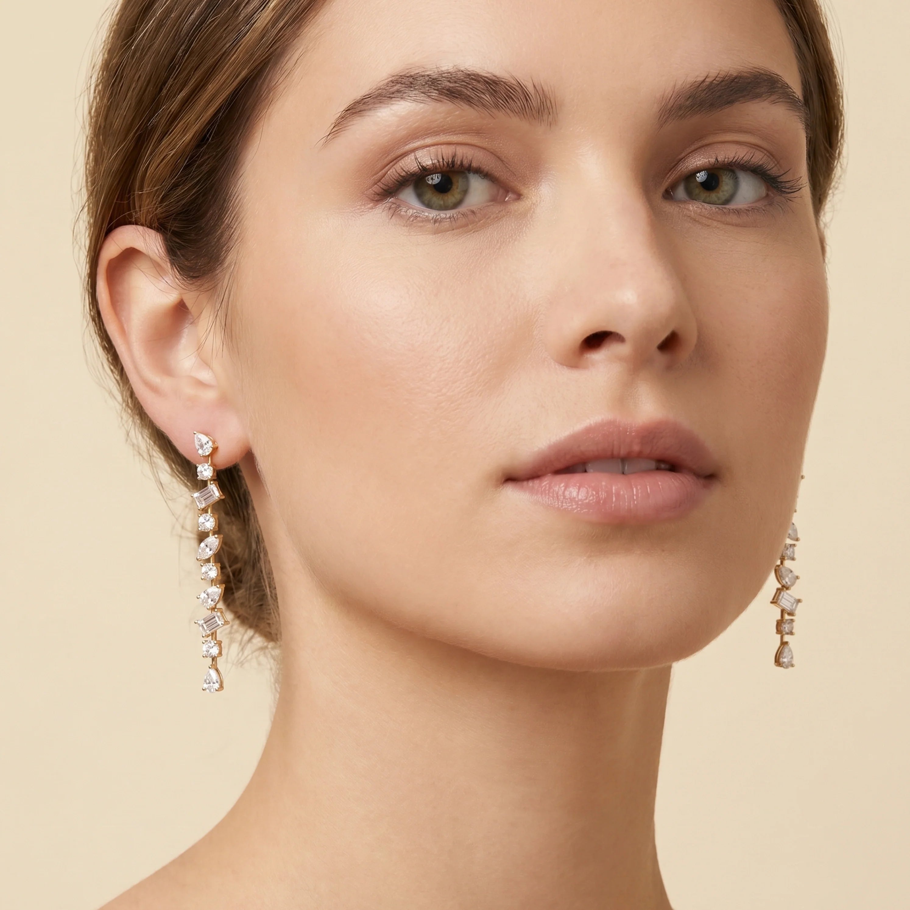 Gold Prism Cascade Earrings