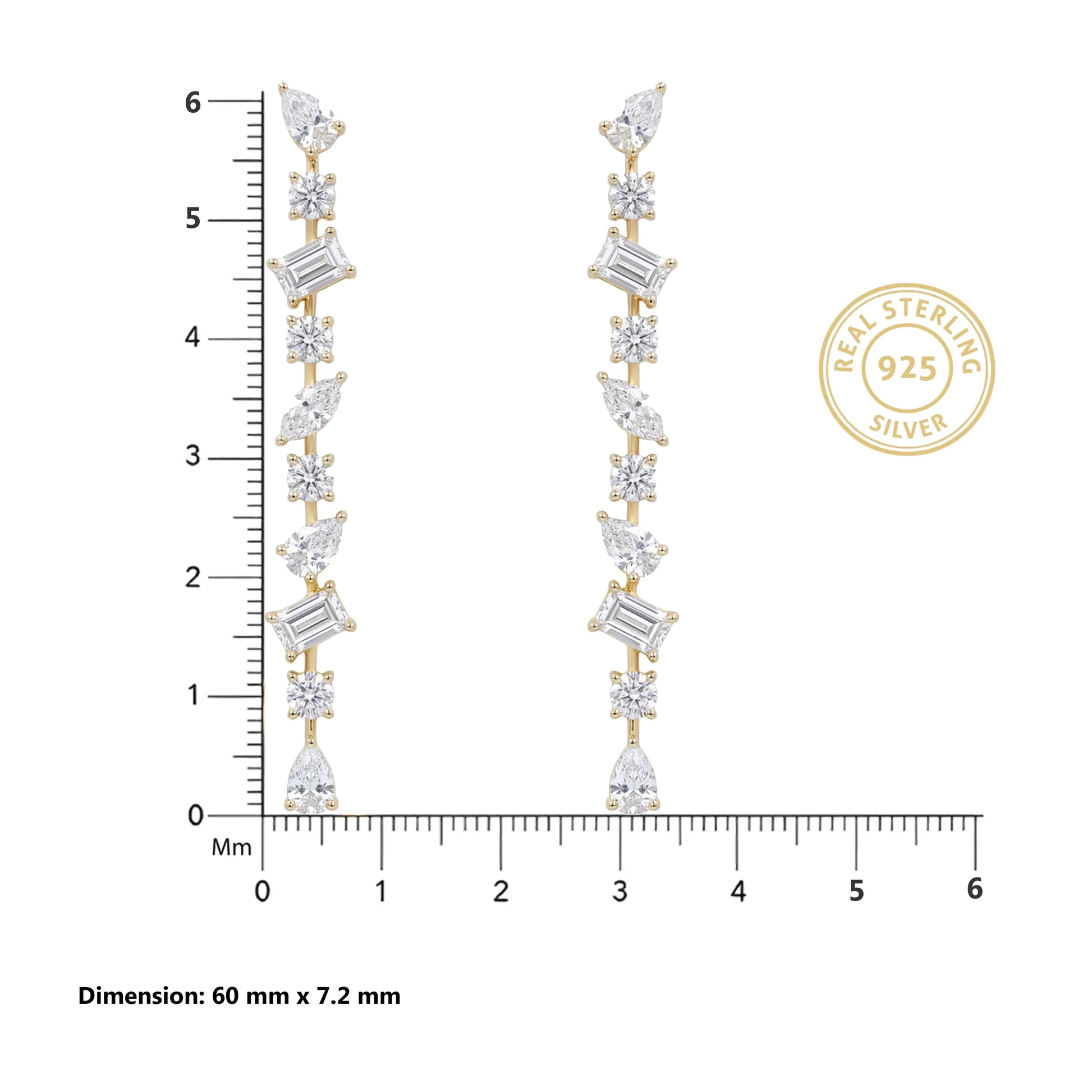 Gold Prism Cascade Earrings