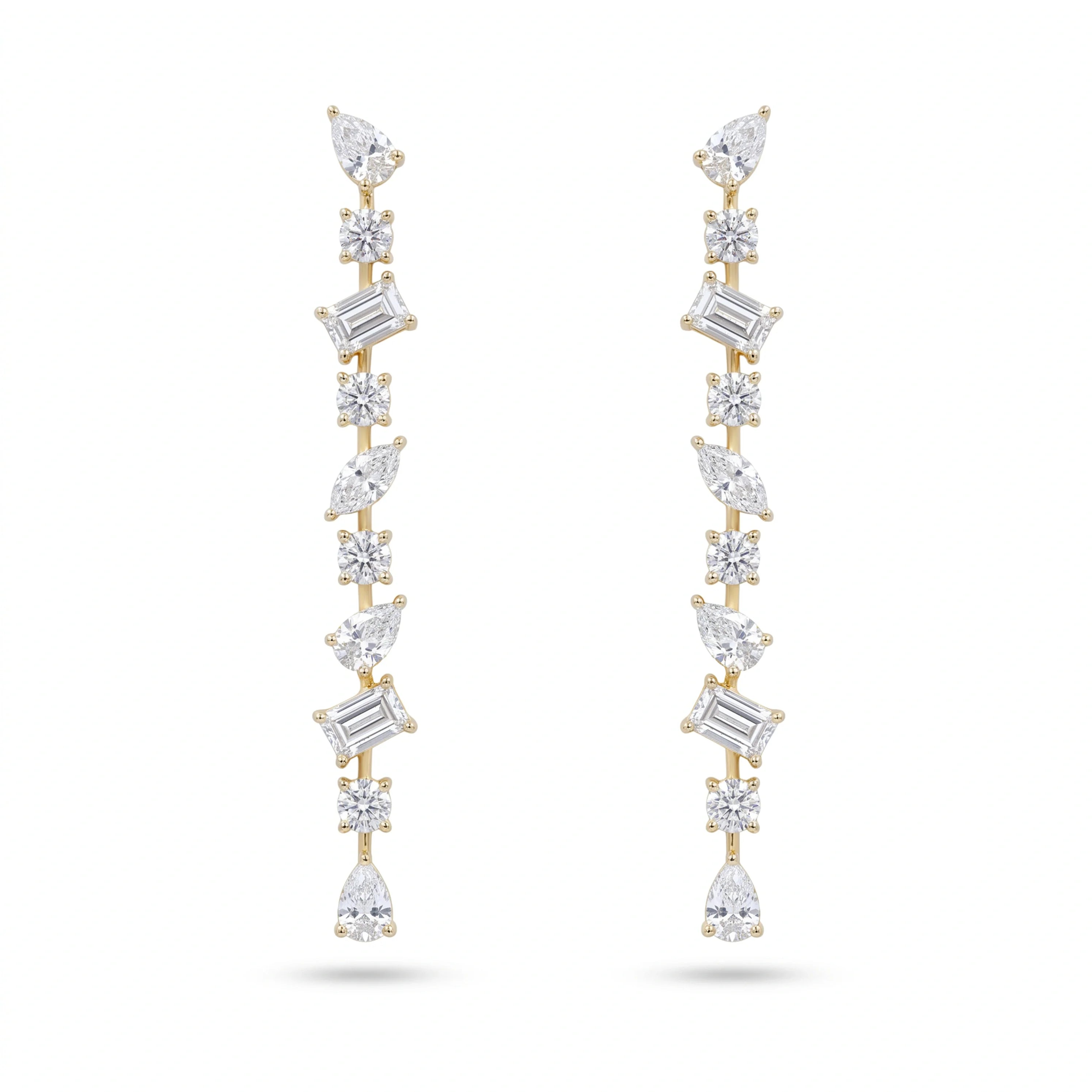 Gold Prism Cascade Earrings