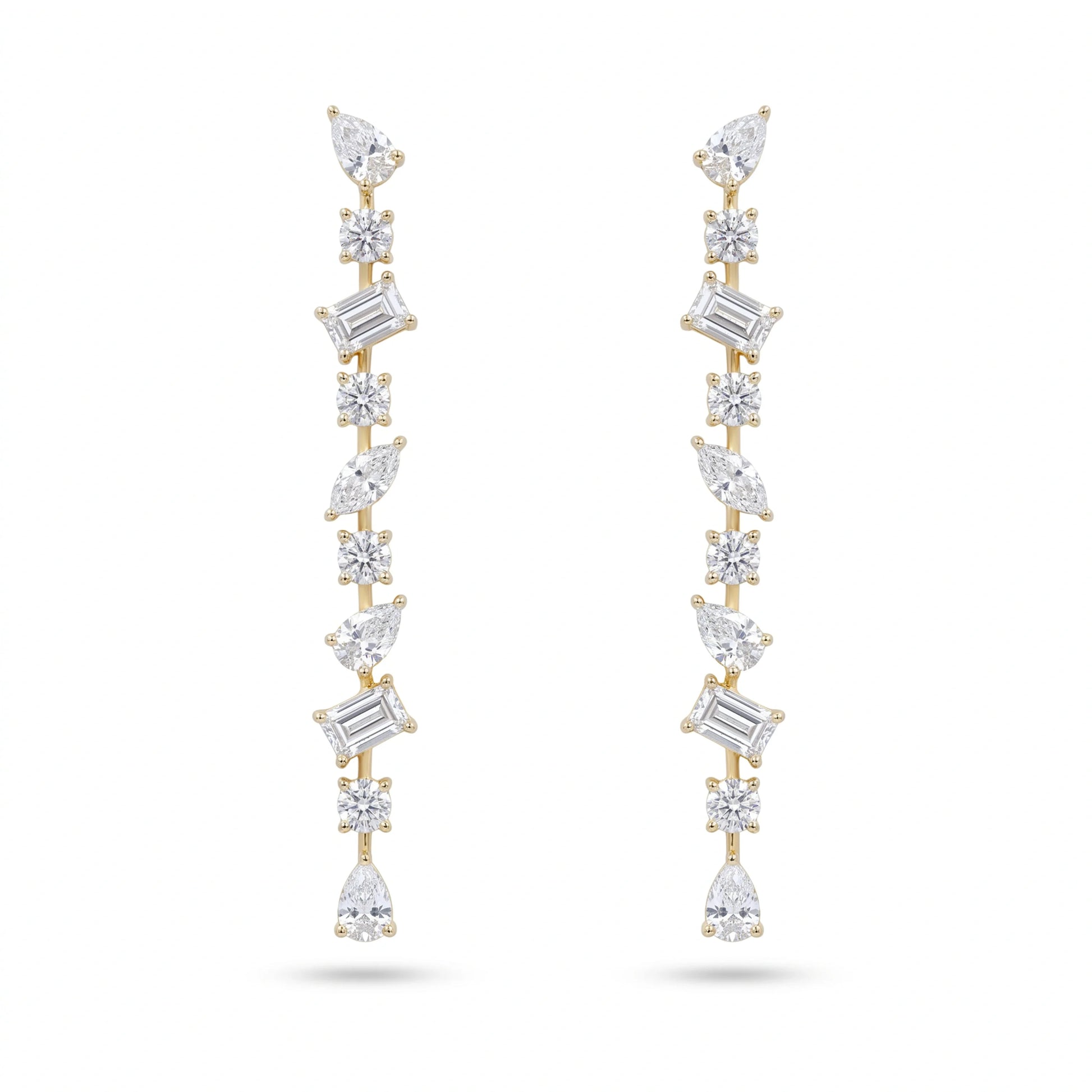 Gold Prism Cascade Earrings