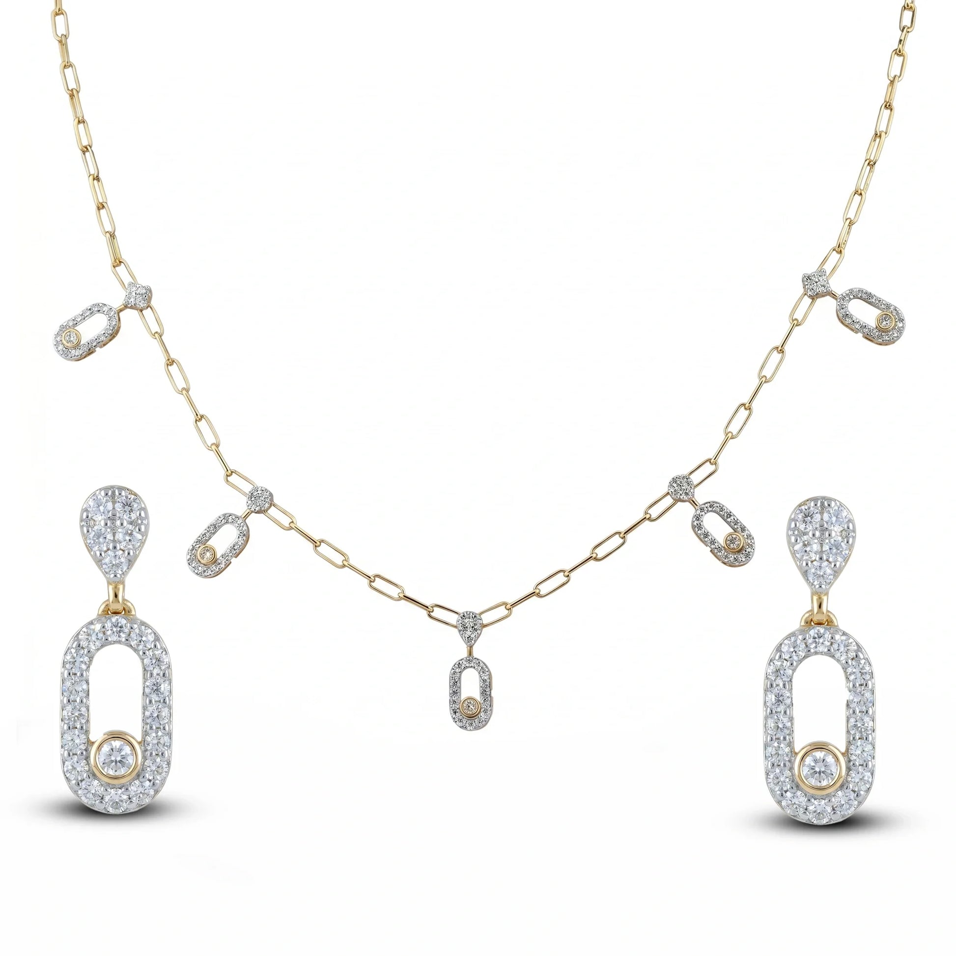 Gold Orbit Drop Jewelry Set