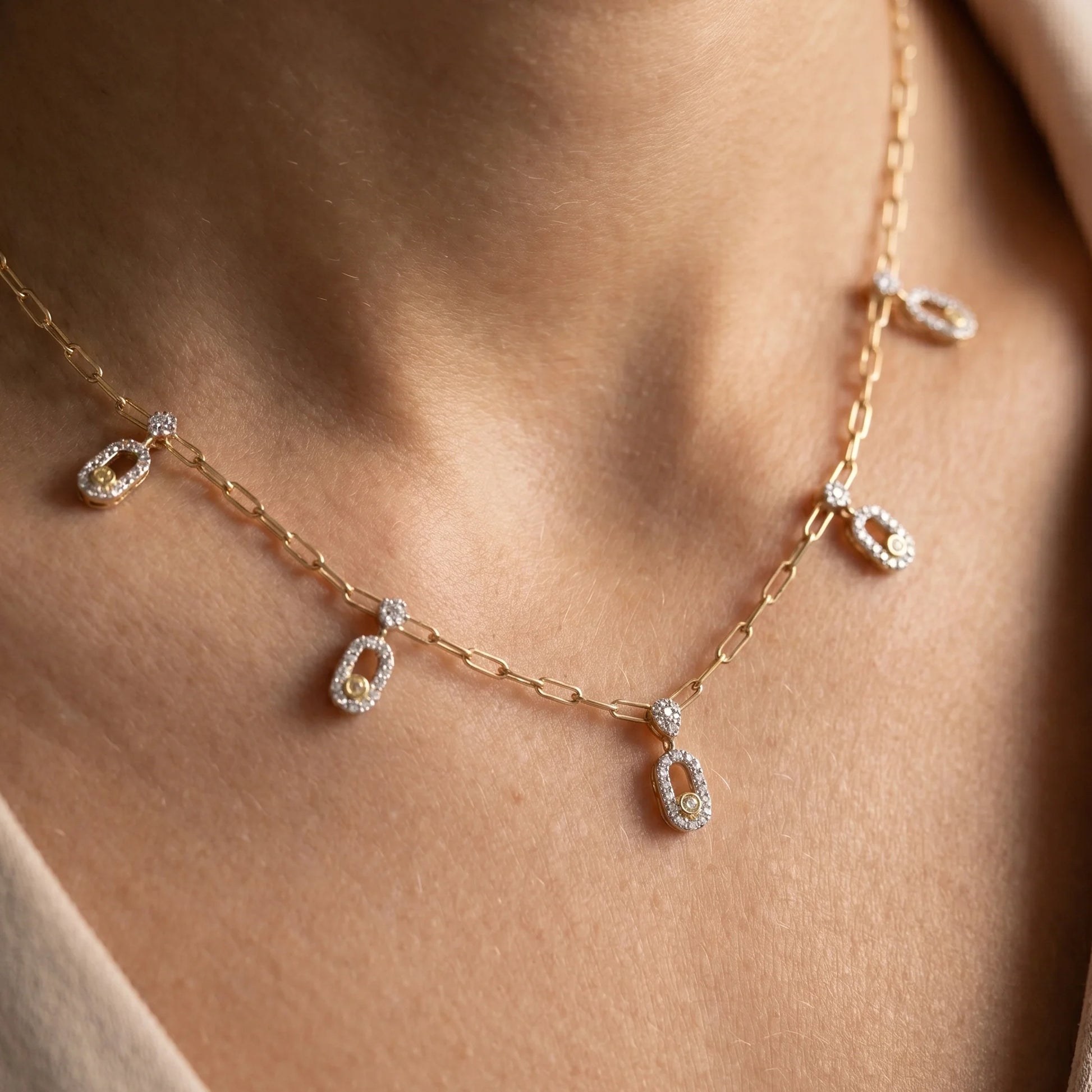 Gold Orbit Drop Jewelry Set
