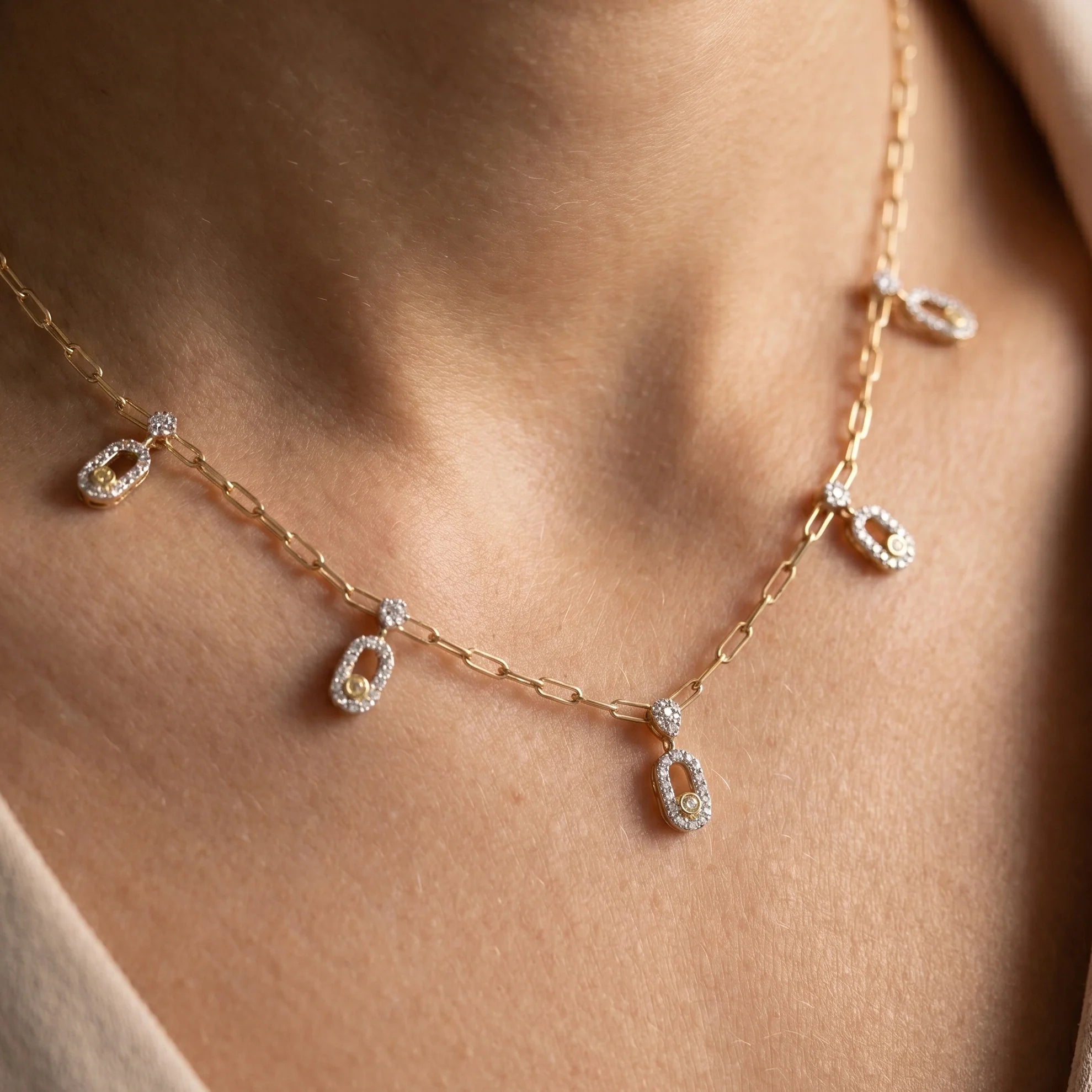 Gold Orbit Charm Necklace
