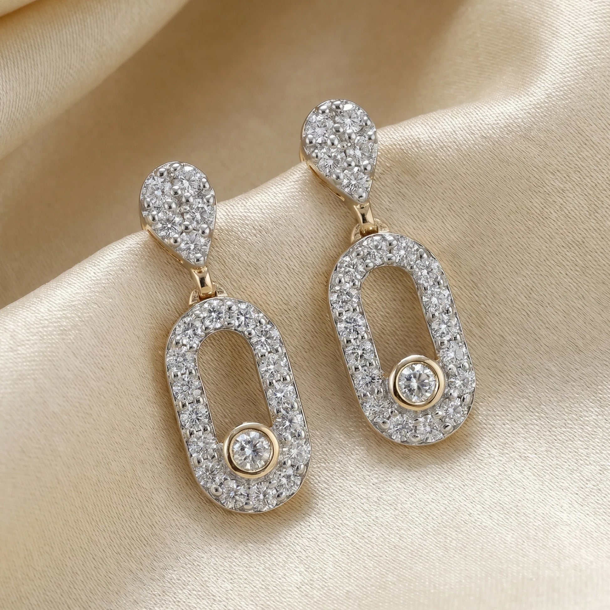 Gold Orbit Drop Earrings