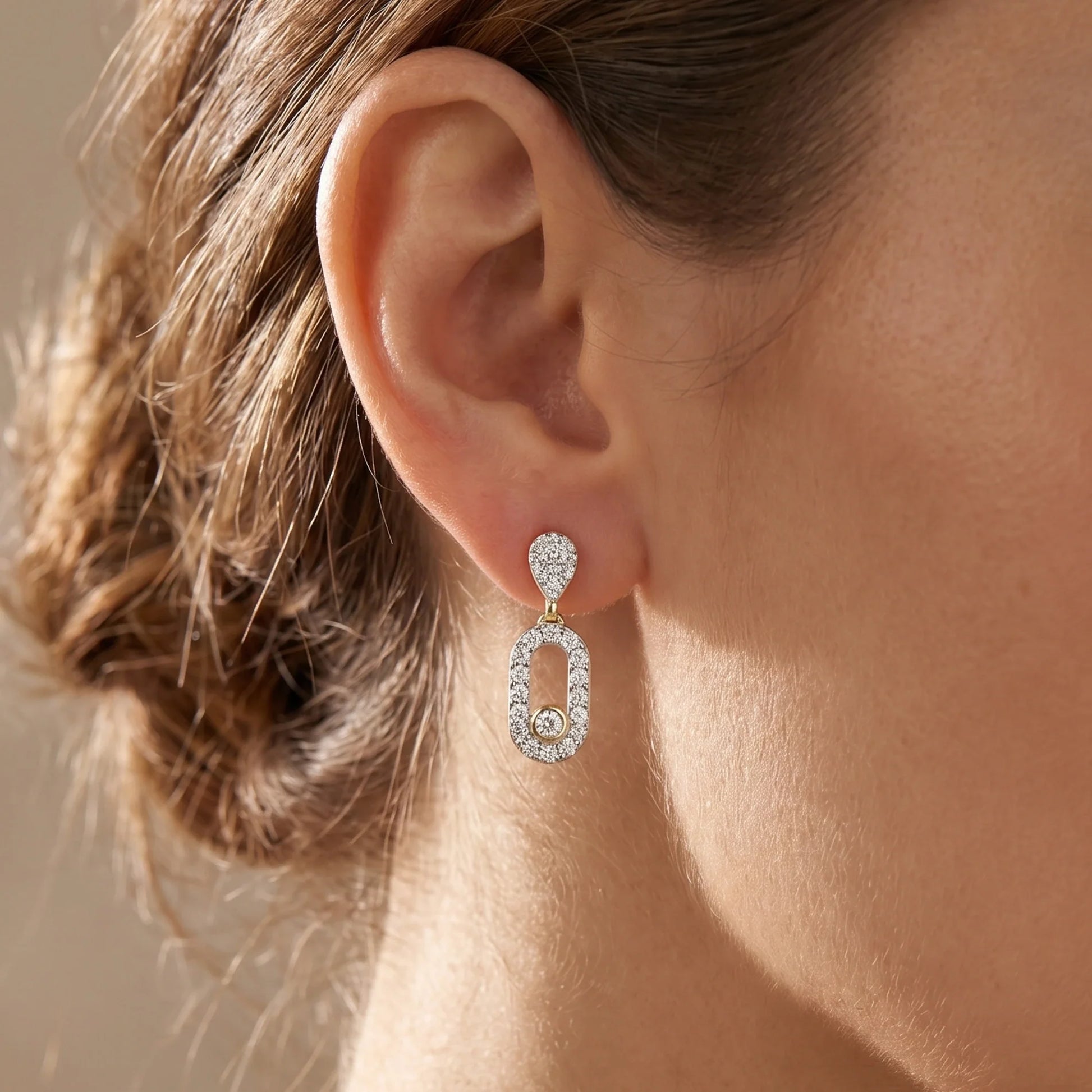 Gold Orbit Drop Earrings