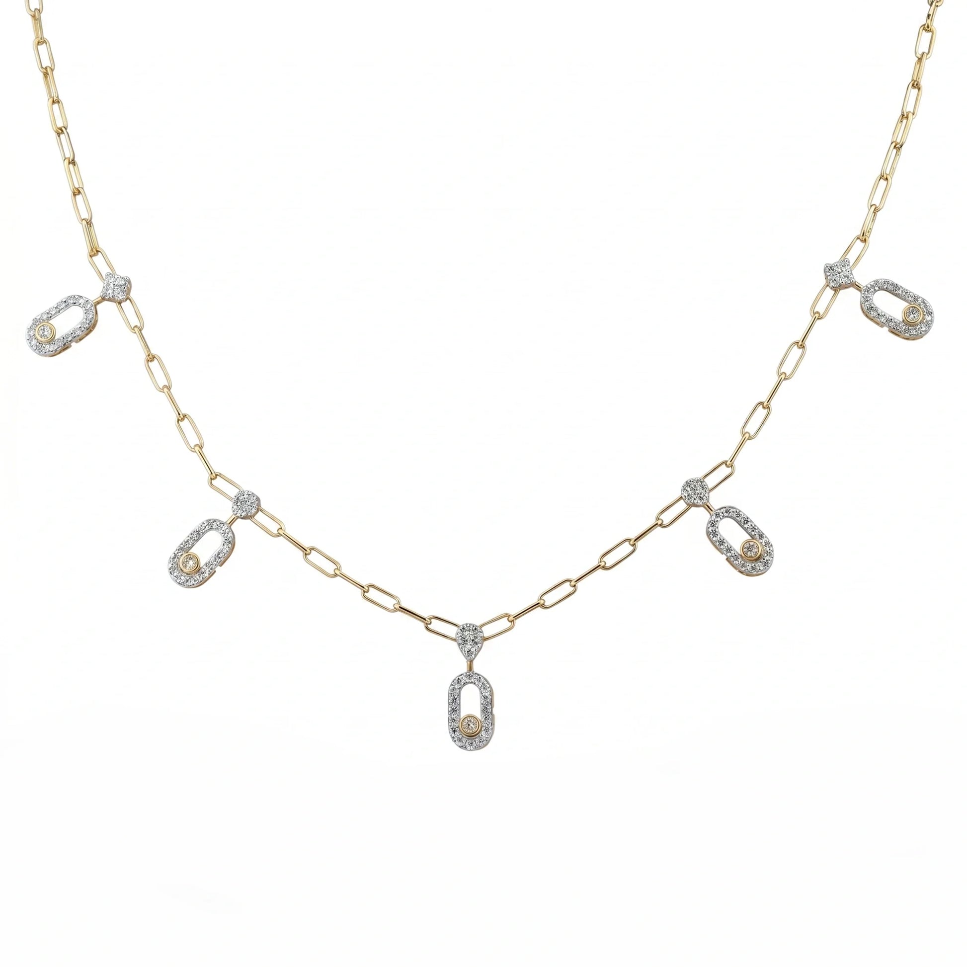 Gold Orbit Charm Necklace