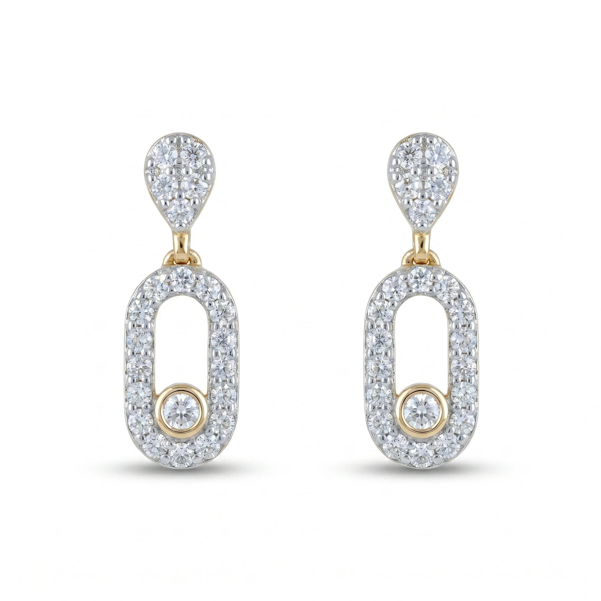 Gold Orbit Drop Earrings