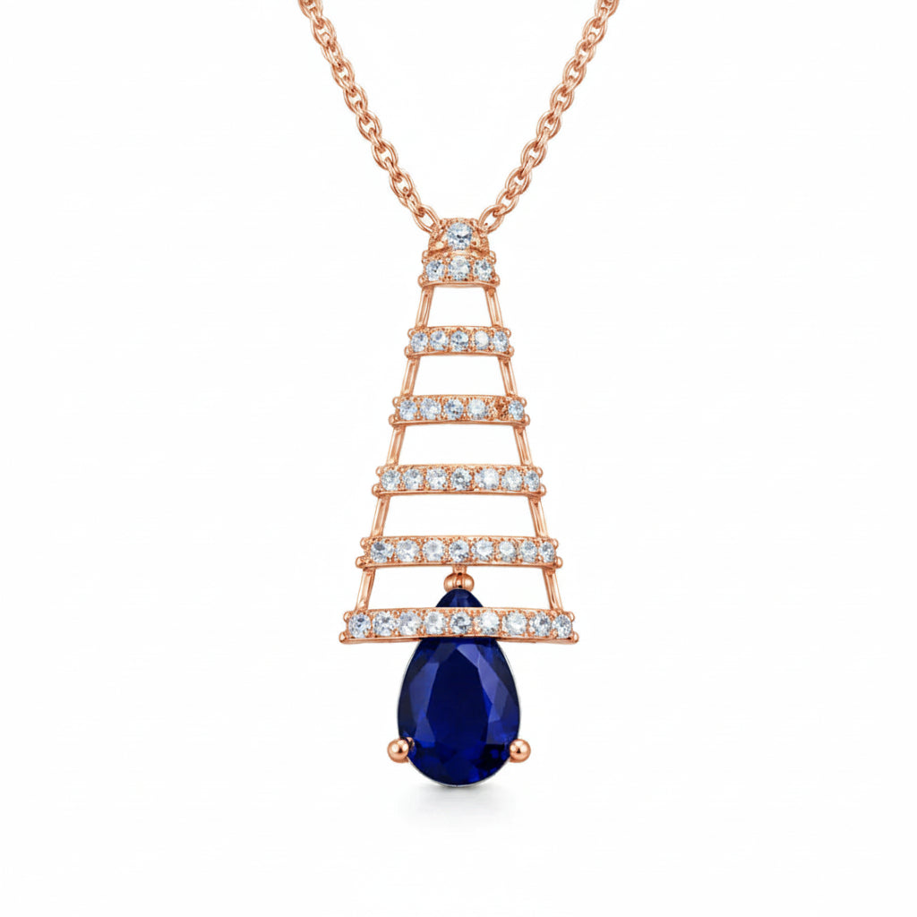 Blue Sapphire Drop Pendant