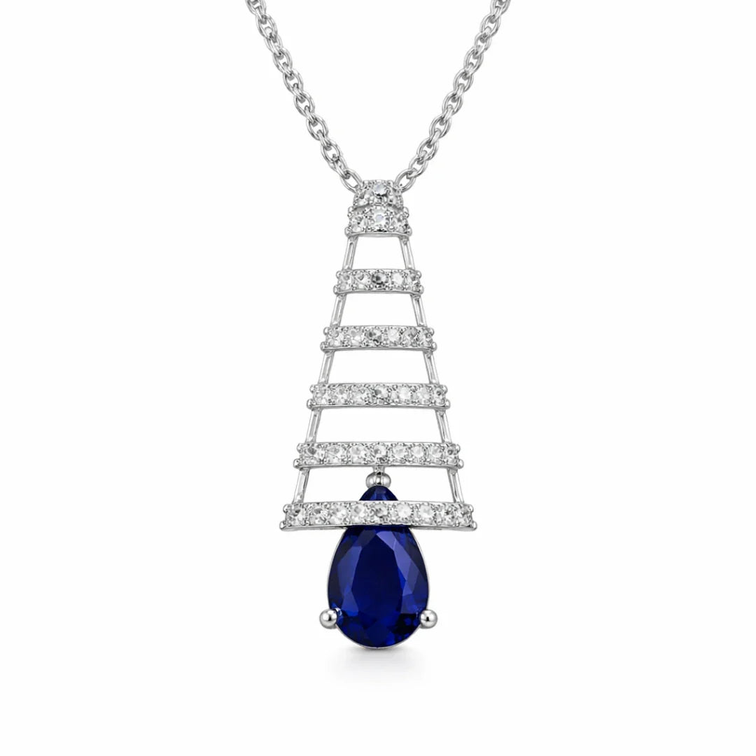 Blue Sapphire Drop Pendant