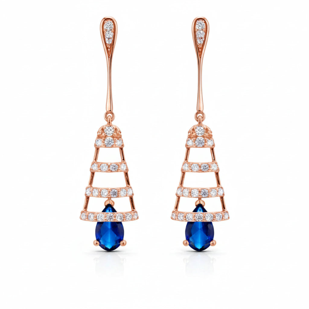 Blue Sapphire Drop Earrings