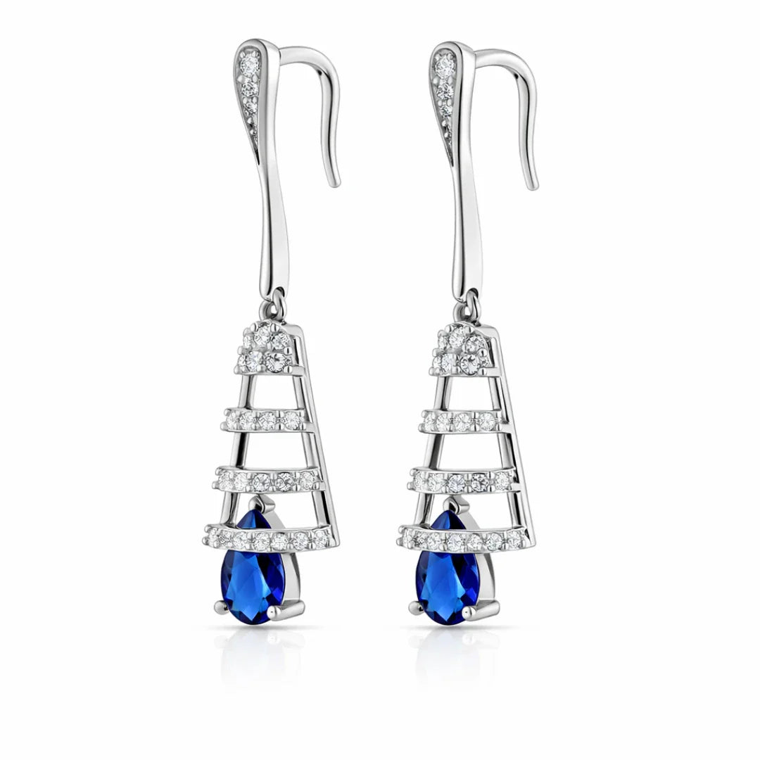 Blue Sapphire Drop Earrings