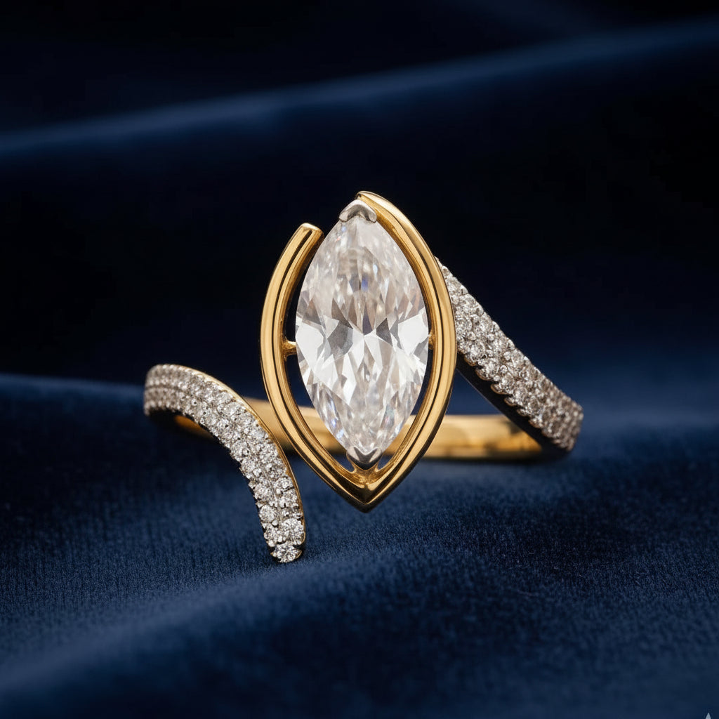 Marquise Solitaire Open Ring