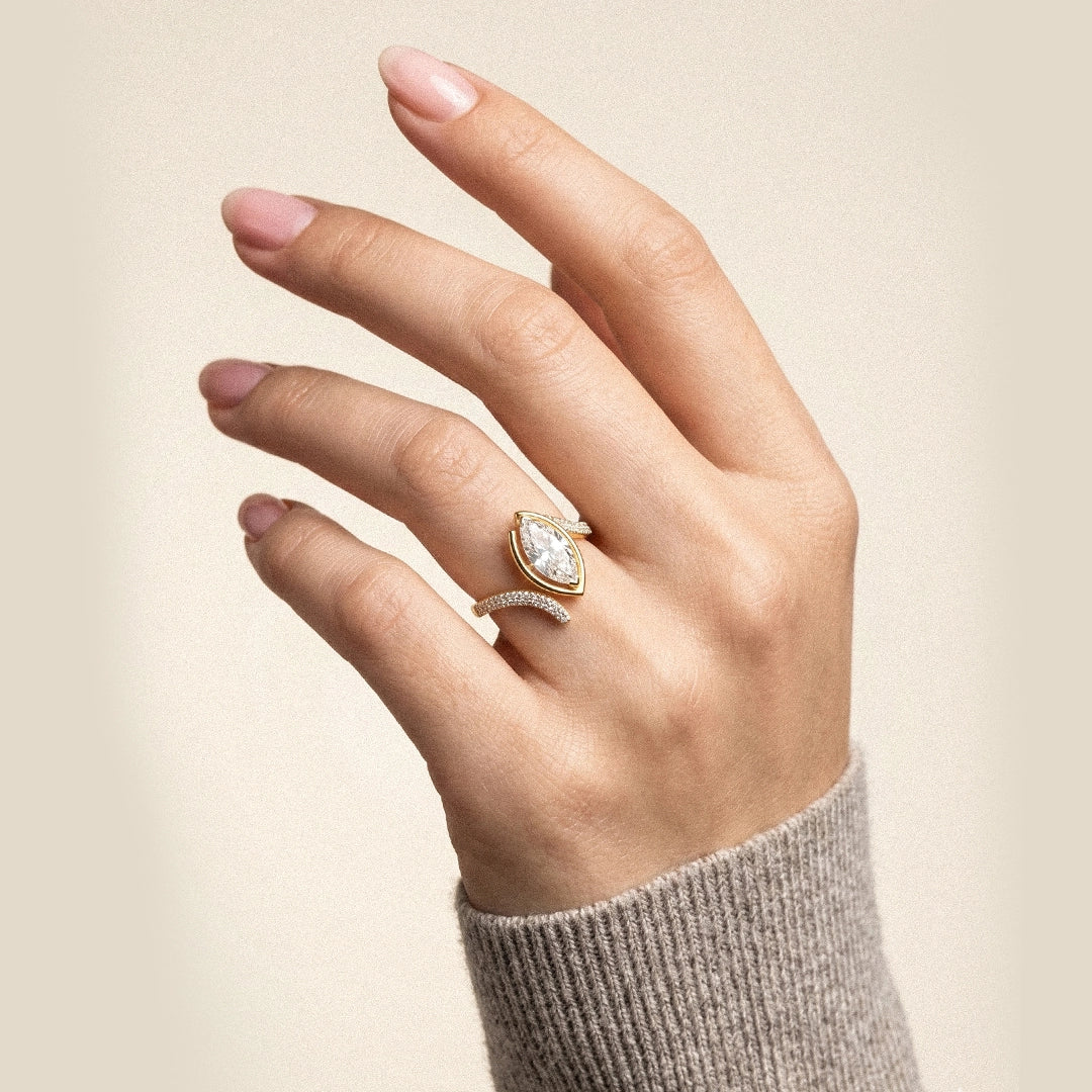 Marquise Solitaire Open Ring