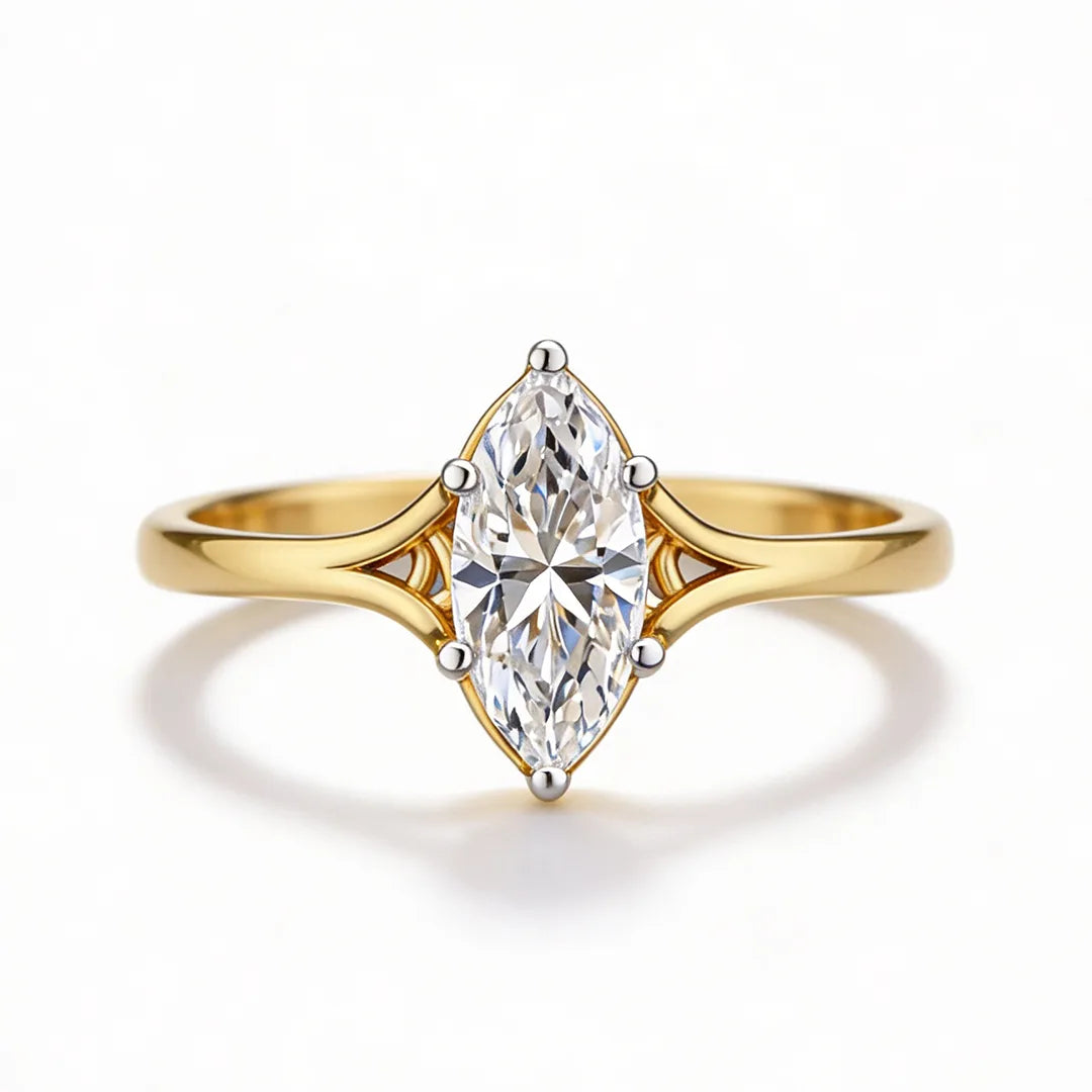 Tulip Marquise Solitaire Ring