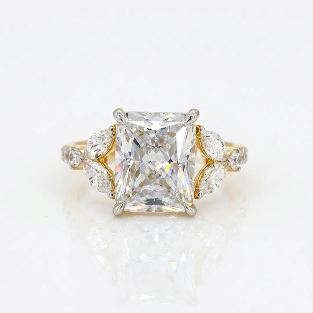 Radiant Crown Solitaire Ring