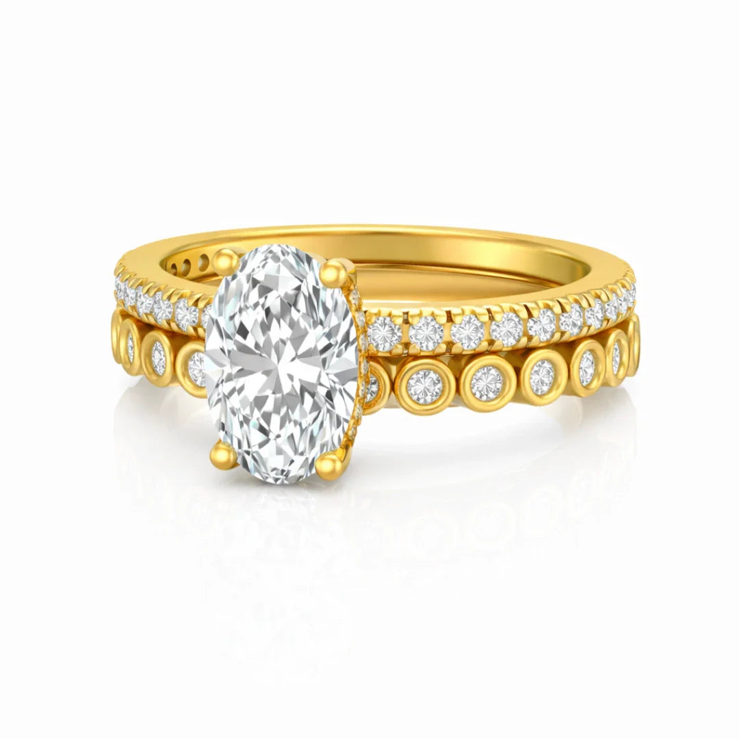 Oval Solitaire Stack Ring