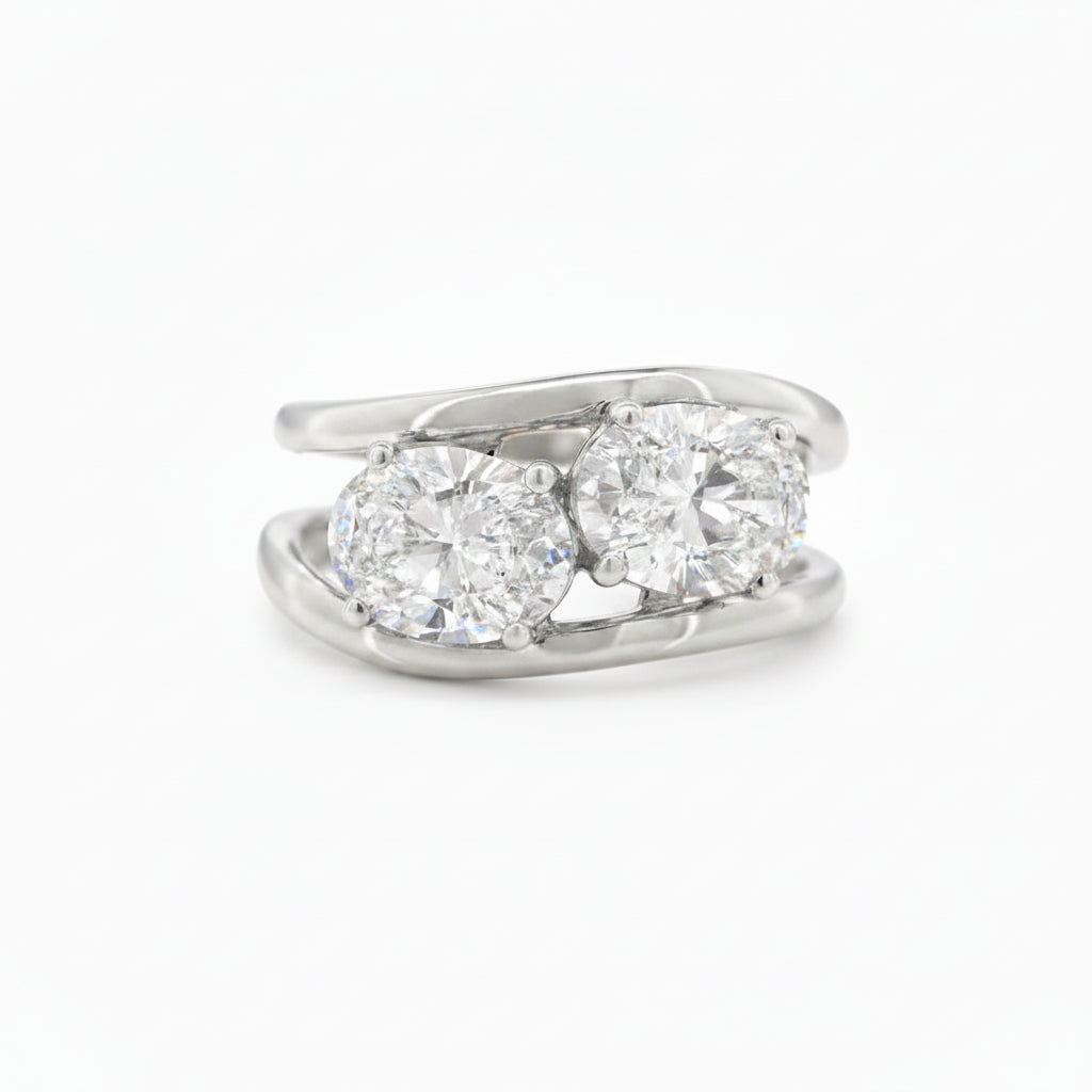 Oval Twin Solitaire Ring